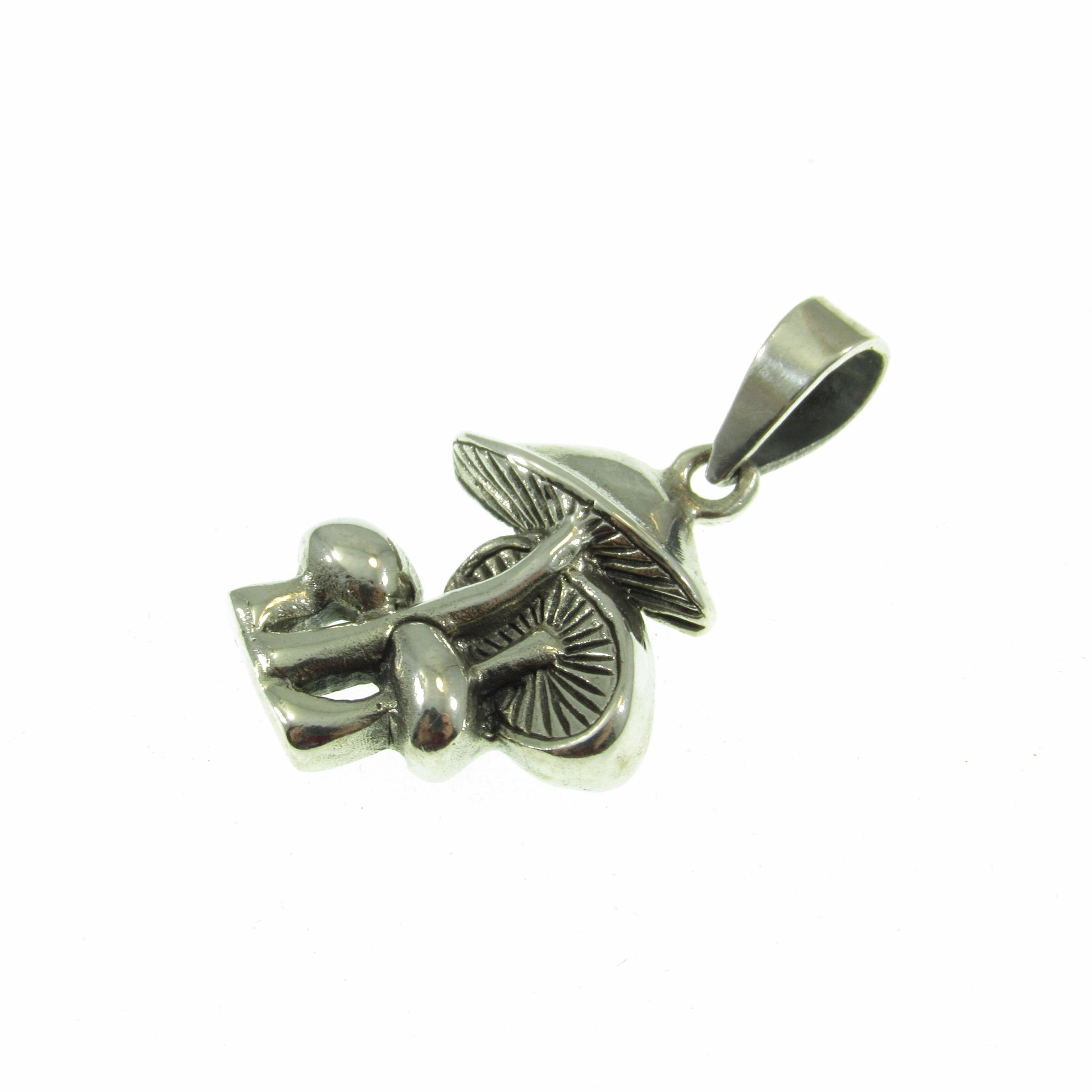 Solid 925 Sterling Silver Mushroom Pendant - Fungi Necklace Charm, Psychedelic Jewelry, Nature Lover Gift, Toadstool Pendant