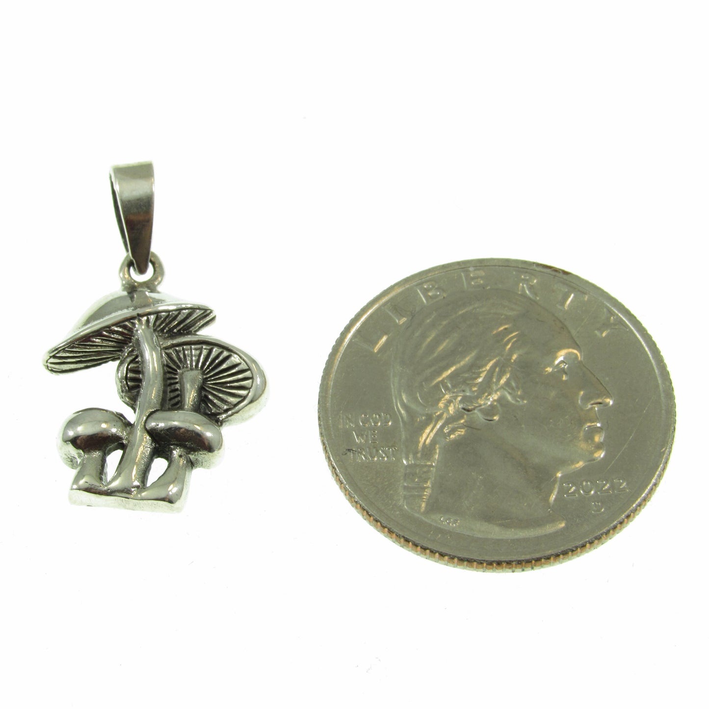 Solid 925 Sterling Silver Mushroom Pendant - Fungi Necklace Charm, Psychedelic Jewelry, Nature Lover Gift, Toadstool Pendant