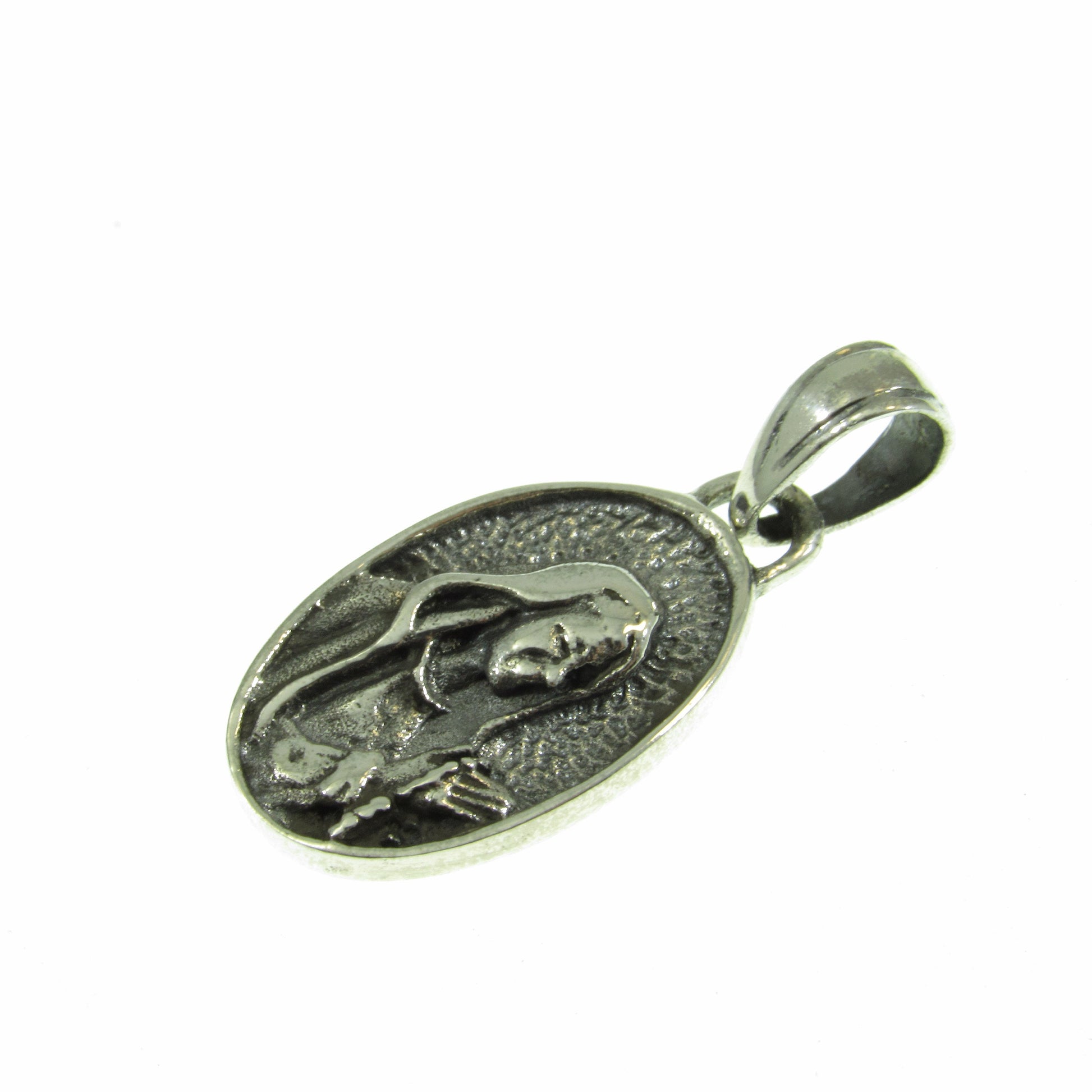 Solid 925 Sterling Silver Virgin Mary Sacred Heart Medal Pendant – Catholic Necklace Charm - Religious Christian Jewelry Gift for Women