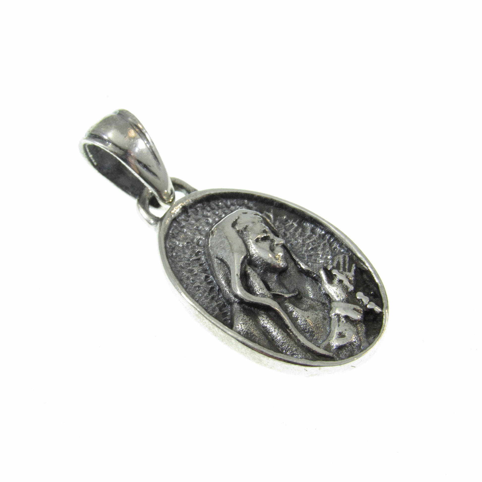 Solid 925 Sterling Silver Virgin Mary Sacred Heart Medal Pendant – Catholic Necklace Charm - Religious Christian Jewelry Gift for Women