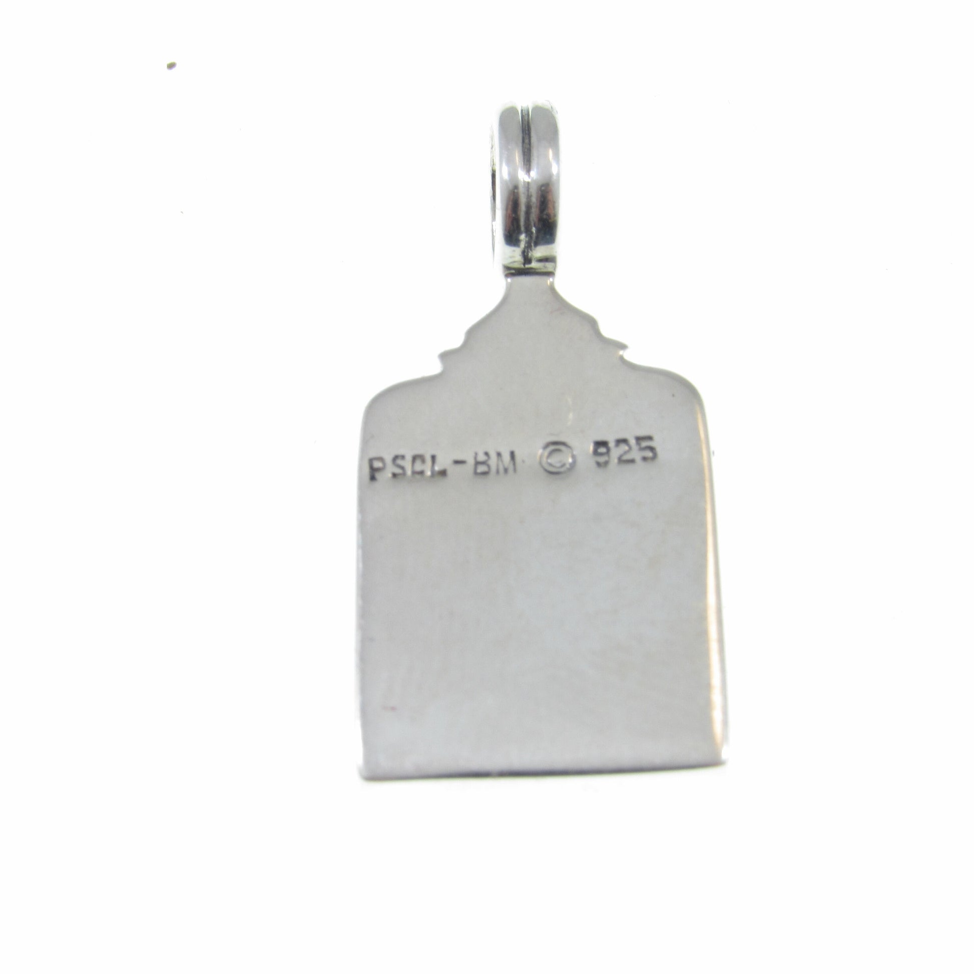 Solid 925 Sterling Silver 10 Commandments Slide Pendant, Biblical Hebrew Tablet Charm, Handcrafted Religious Jewelry