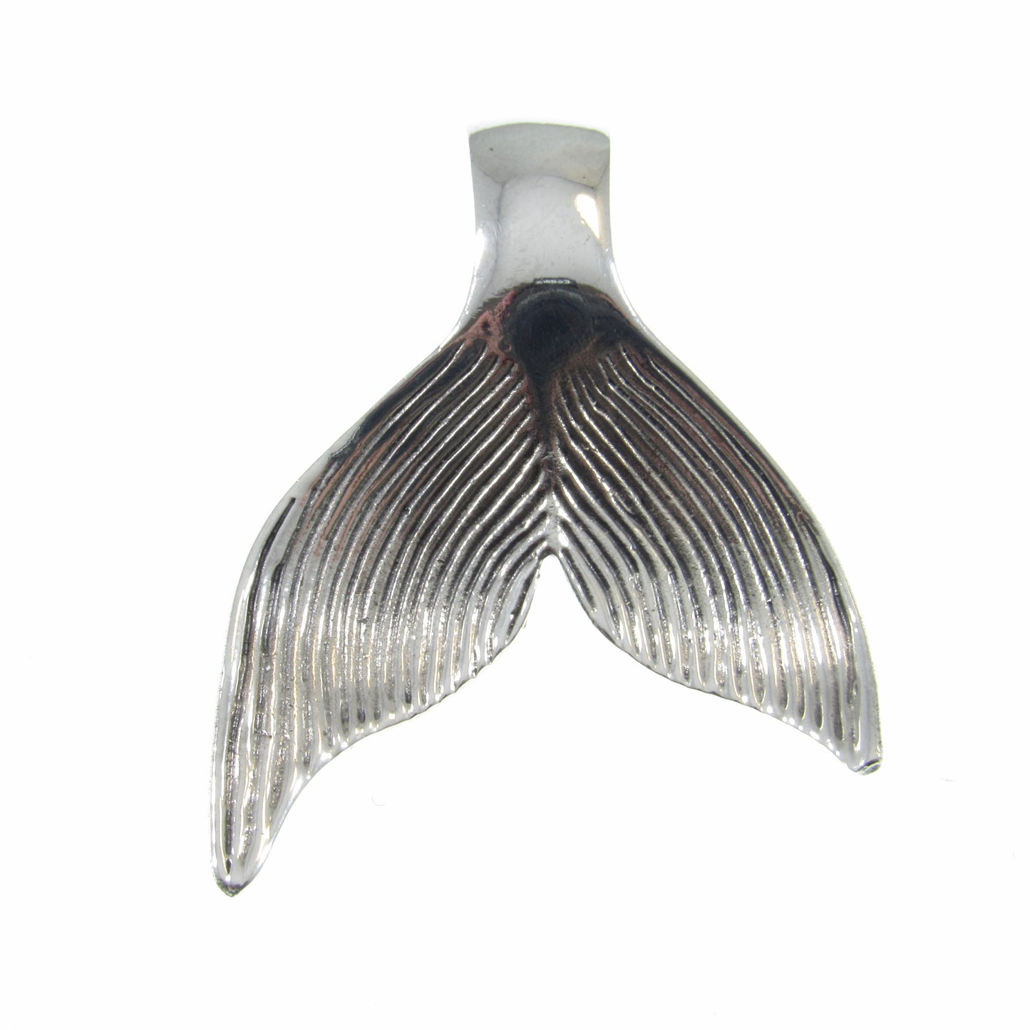 Large Solid 925 Sterling Silver Whale / Mermaid Tail Slide Pendant, Handcrafted 3D Nautical Ocean Life Jewelry, Summer Beach Lover Gift