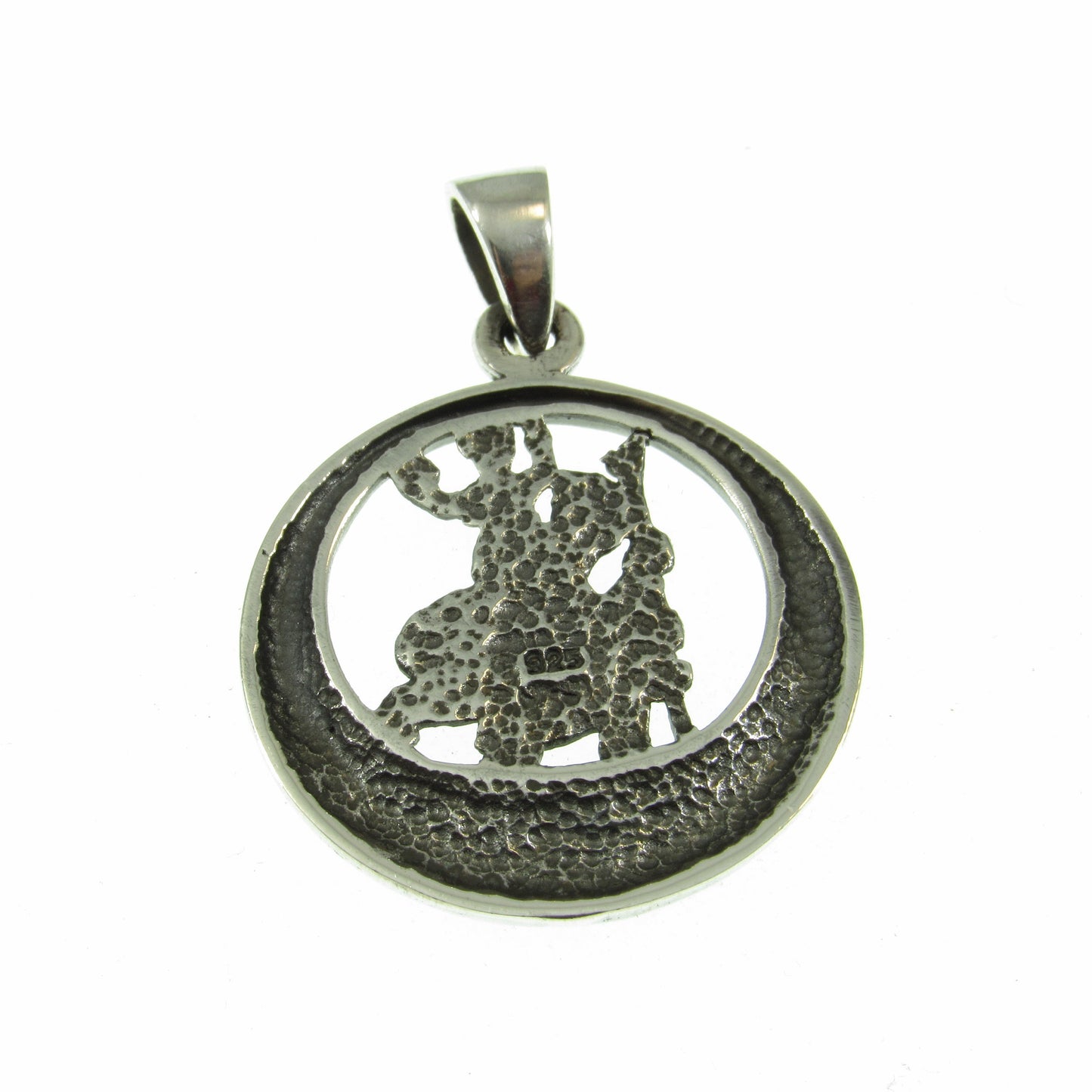 Solid 925 Sterling Silver St. Saint Christopher Pendant, Protect Us Amulet, Handcrafted Religious Medal, Religious Catholic Jewelry