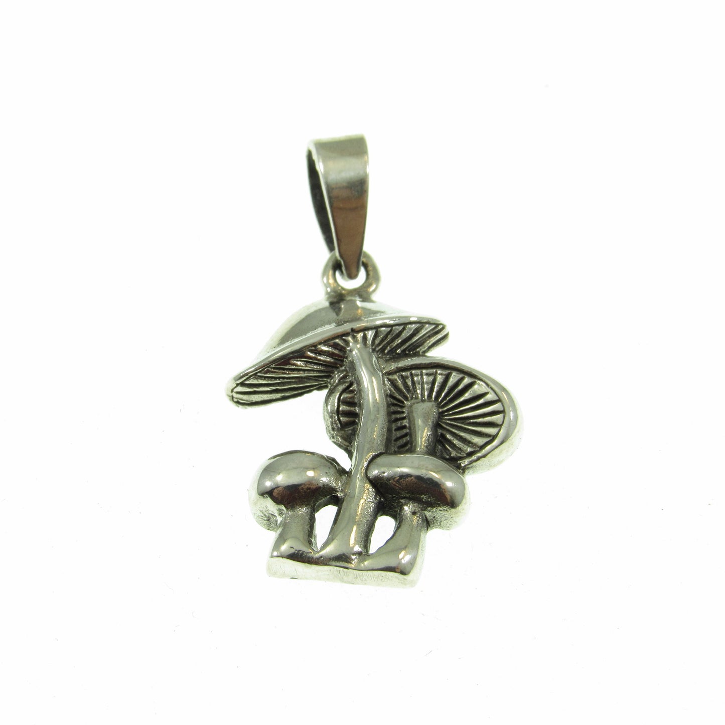 Solid 925 Sterling Silver Mushroom Pendant - Fungi Necklace Charm, Psychedelic Jewelry, Nature Lover Gift, Toadstool Pendant