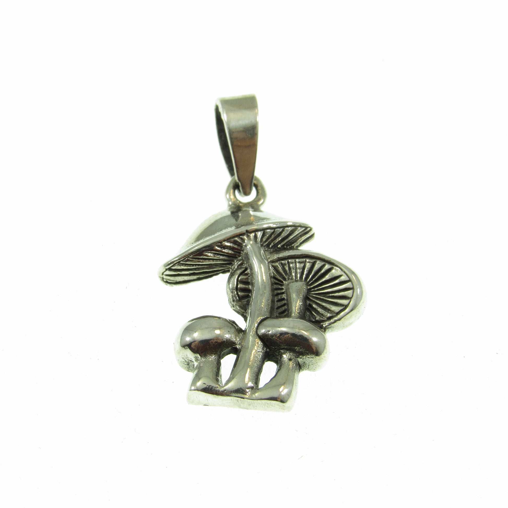 Solid 925 Sterling Silver Mushroom Pendant - Fungi Necklace Charm, Psychedelic Jewelry, Nature Lover Gift, Toadstool Pendant