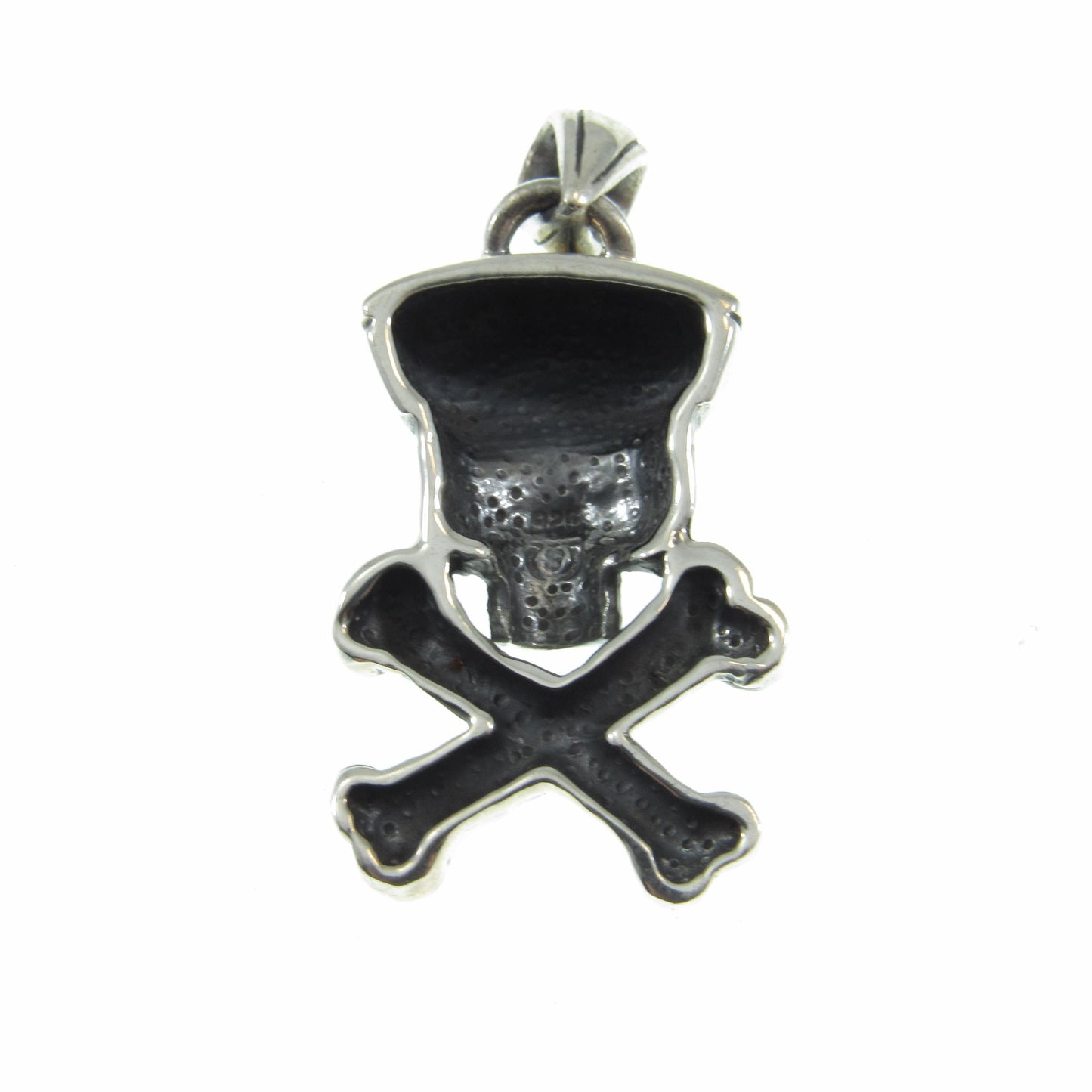Solid 925 Sterling Silver Pirate Pendant, Jolly Roger Skeleton, Handcrafted Iron Cross Skull Jewelry