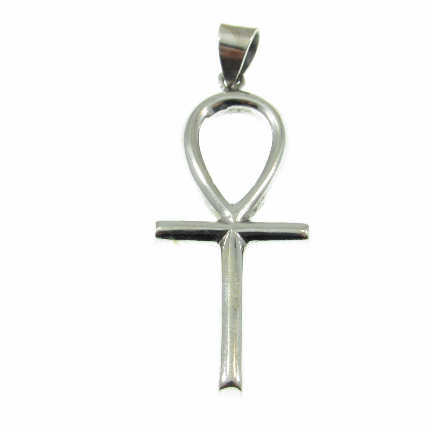 Solid 925 Sterling Silver Ankh Pendant Necklace Cross, Egyptian Key of Life, Handcrafted Silver Protection Amulet, Gothic Jewelry Gift