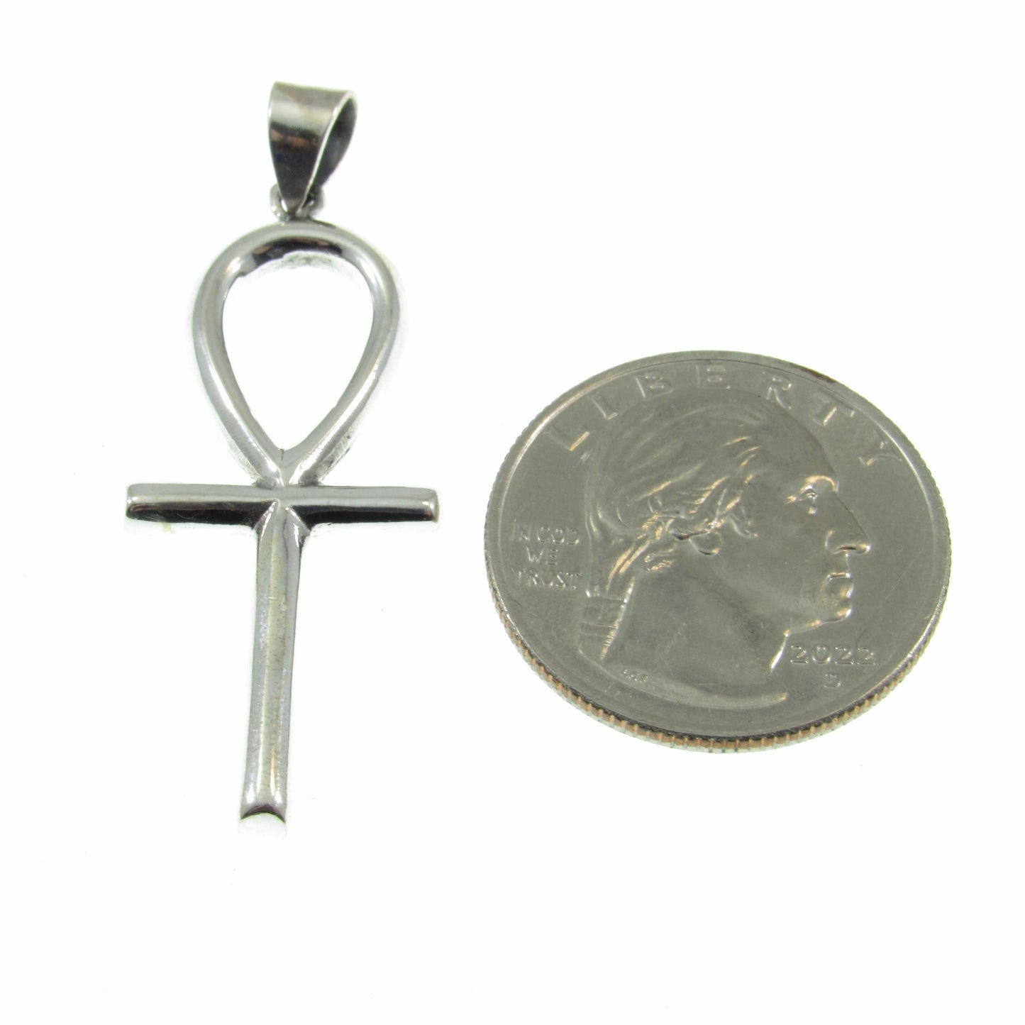 Solid 925 Sterling Silver Ankh Pendant Necklace Cross, Egyptian Key of Life, Handcrafted Silver Protection Amulet, Gothic Jewelry Gift