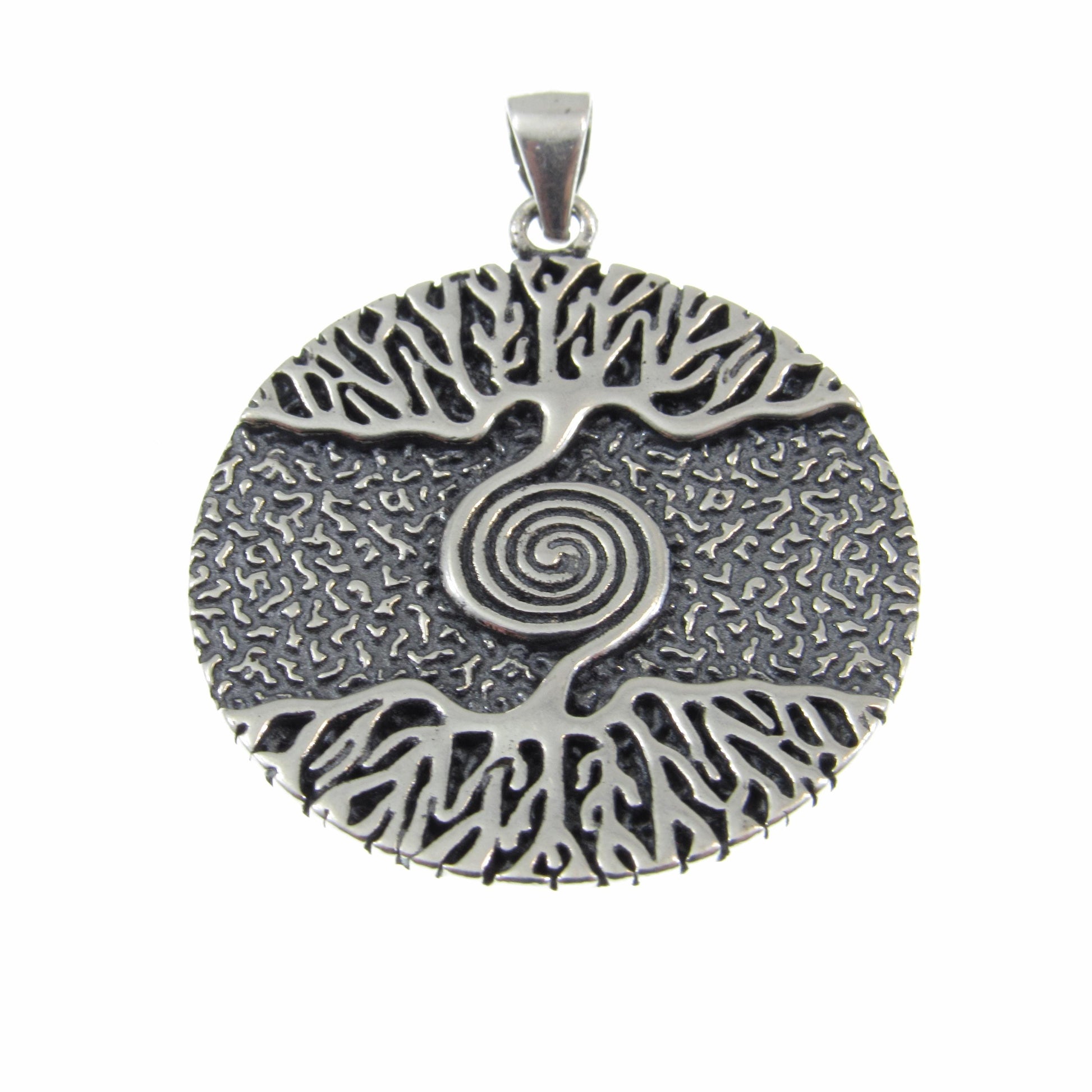 Solid 925 Sterling Silver Tree of Life Pendant – Celtic Spiral & Roots Amulet, Spiritual Nature Jewelry, Symbol of Wisdom, Wiccan Pagan Gift