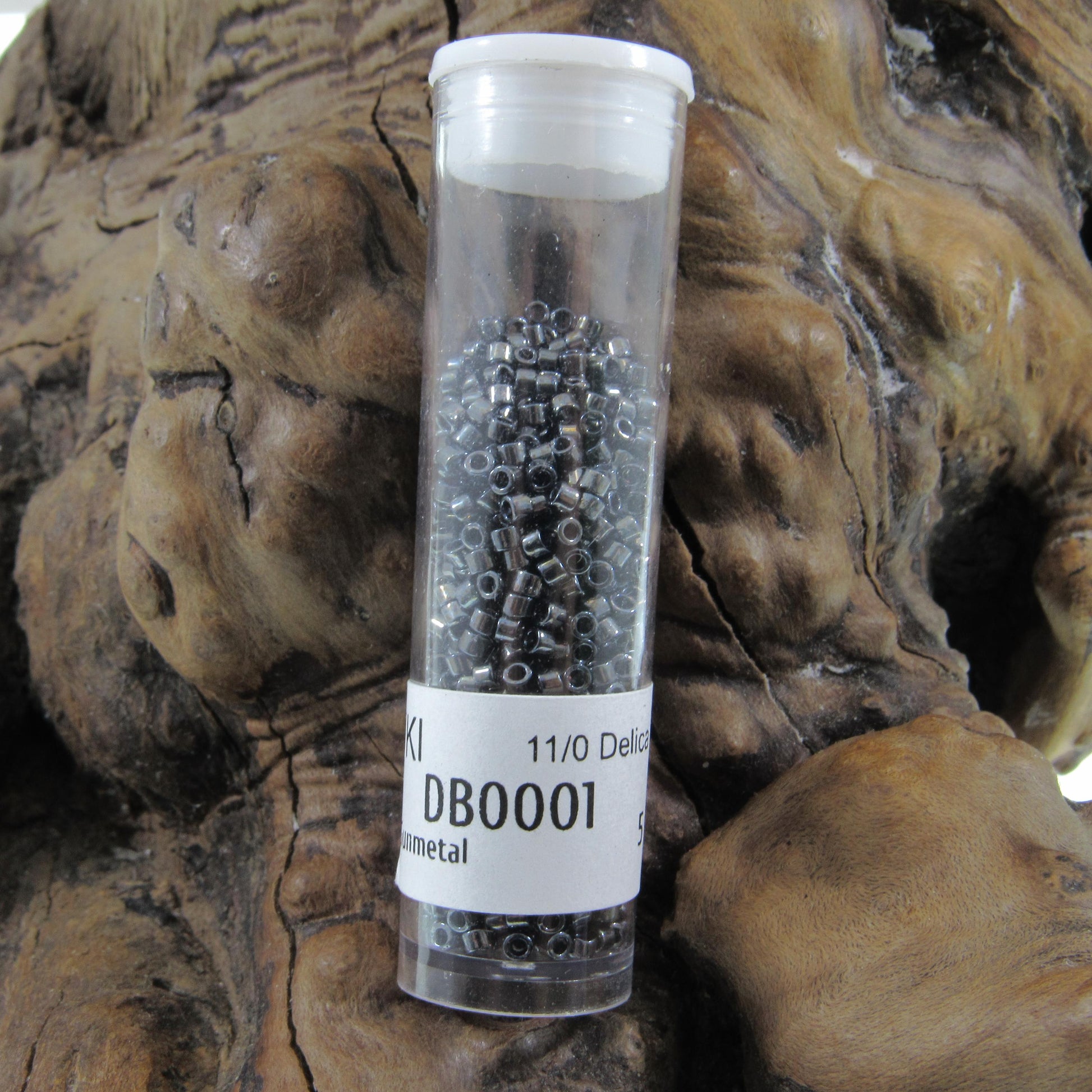 DB0001 11/0 Miyuki Gunmetal Delica Seed Beads, 5 Grams Tube, 25 Grams Bag, DB1, DB-1 Japanese Glass Delicas for Jewelry Making