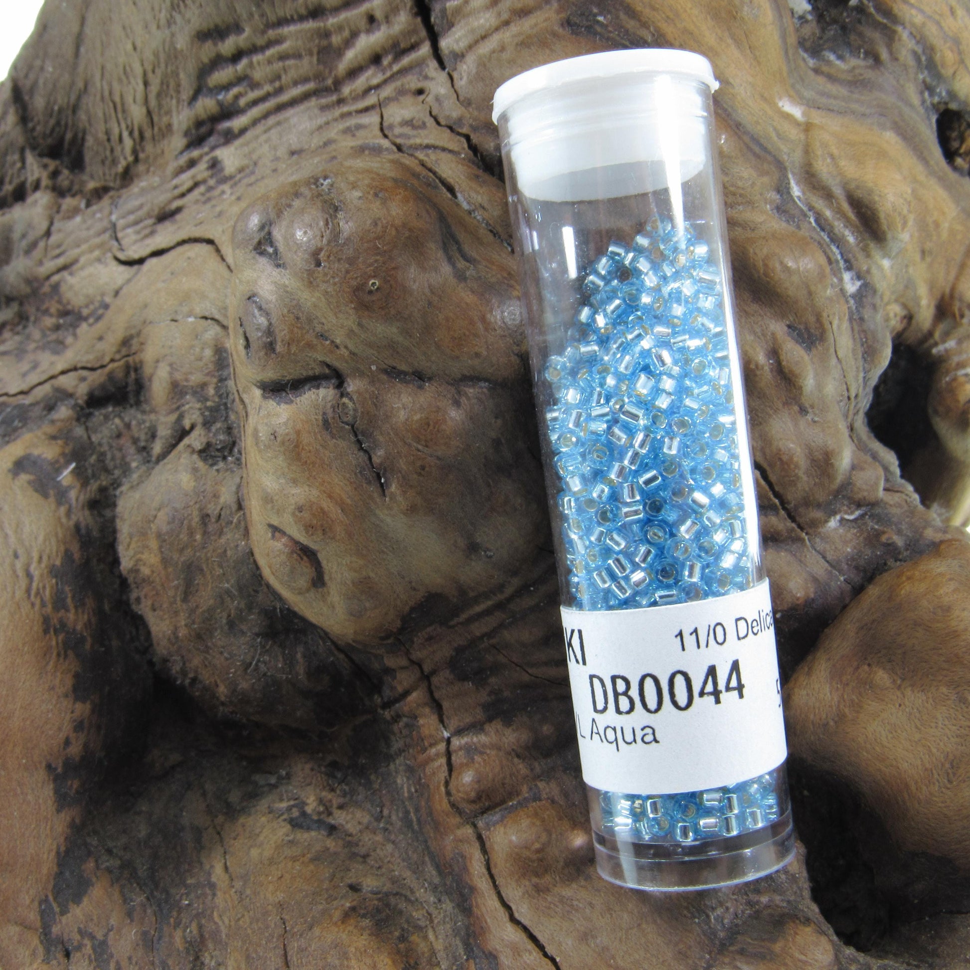 DB0044 11/0 Miyuki Silver Lined Aqua Delica Seed Beads, 5 Grams Tube, 25 Grams Bag, DB44, DB-44 Japanese Glass Delicas for Jewelry Making