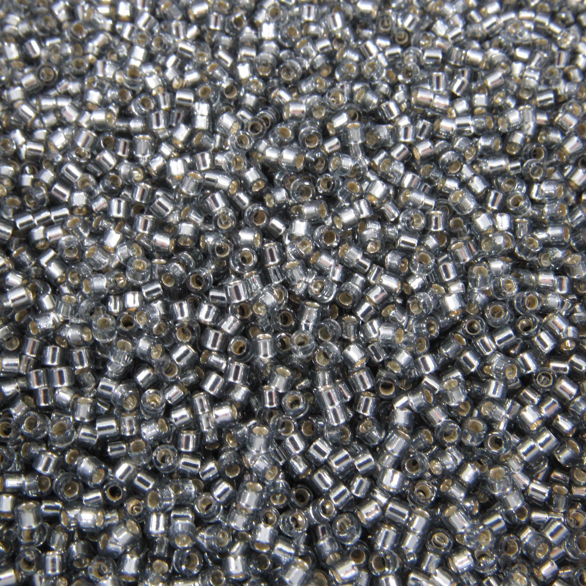 DB0048 11/0 Miyuki Silver Lined Light Gray Delica Seed Beads, 5 Grams Tube, 25 Grams Bag, DB48, DB-48 Japanese Glass Delicas for Jewelry