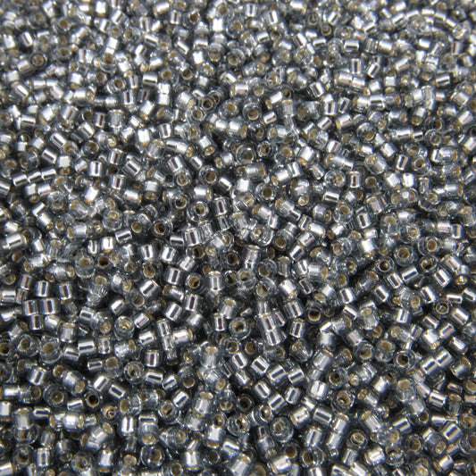 DB0048 11/0 Miyuki Silver Lined Light Gray Delica Seed Beads, 5 Grams Tube, 25 Grams Bag, DB48, DB-48 Japanese Glass Delicas for Jewelry