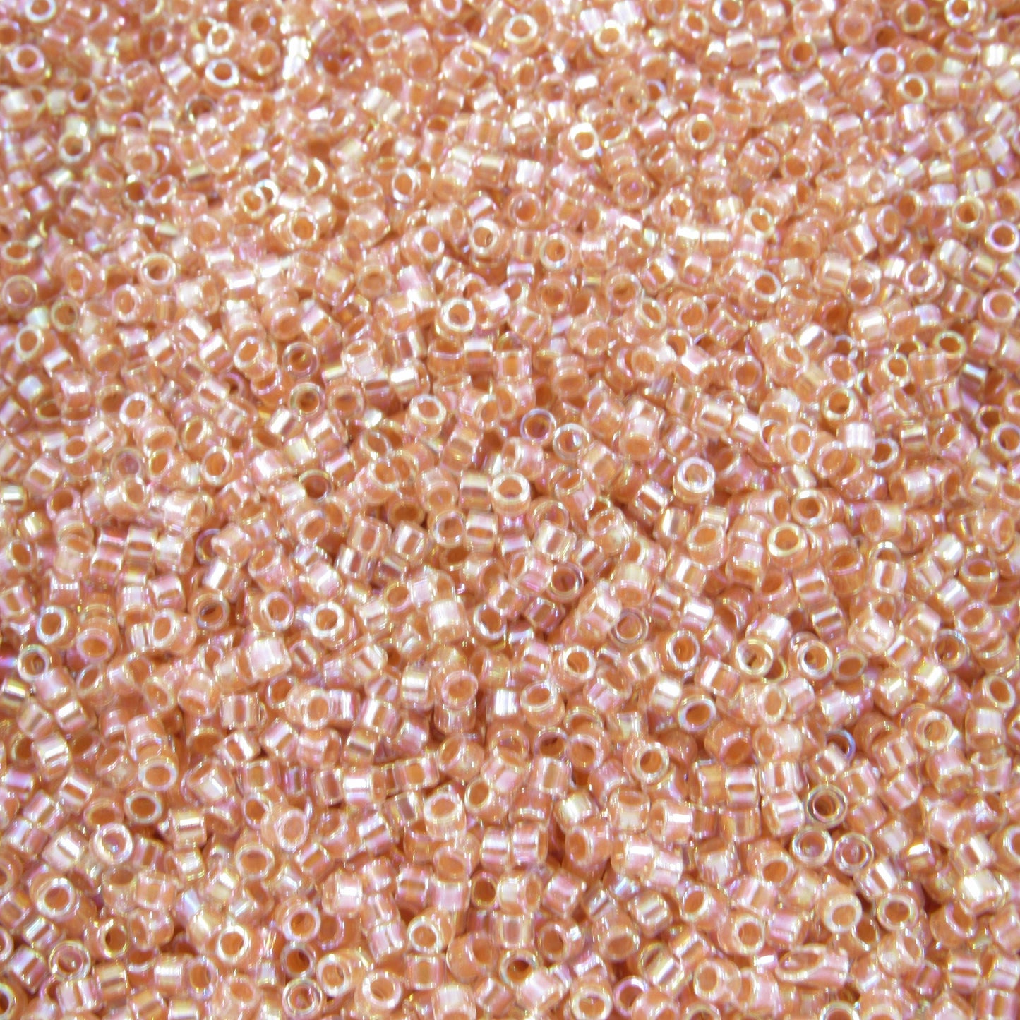 DB0054 11/0 Miyuki Dark Peach Lined Crystal AB Delica Seed Beads, 5 Grams Tube, 25 Grams Bag, DB54, DB-54 Japanese Glass Delicas for Jewelry