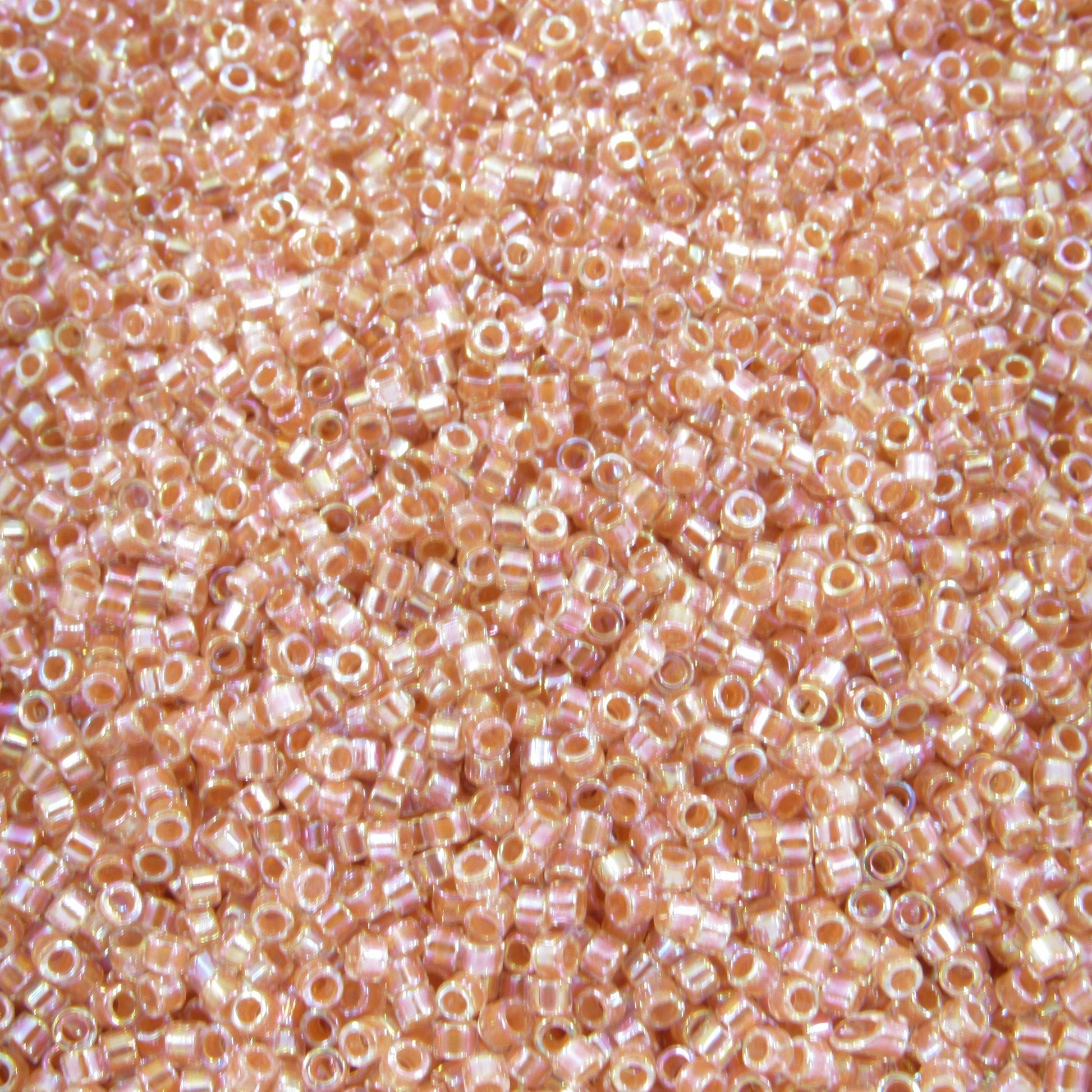 DB0054 11/0 Miyuki Dark Peach Lined Crystal AB Delica Seed Beads, 5 Grams Tube, 25 Grams Bag, DB54, DB-54 Japanese Glass Delicas for Jewelry