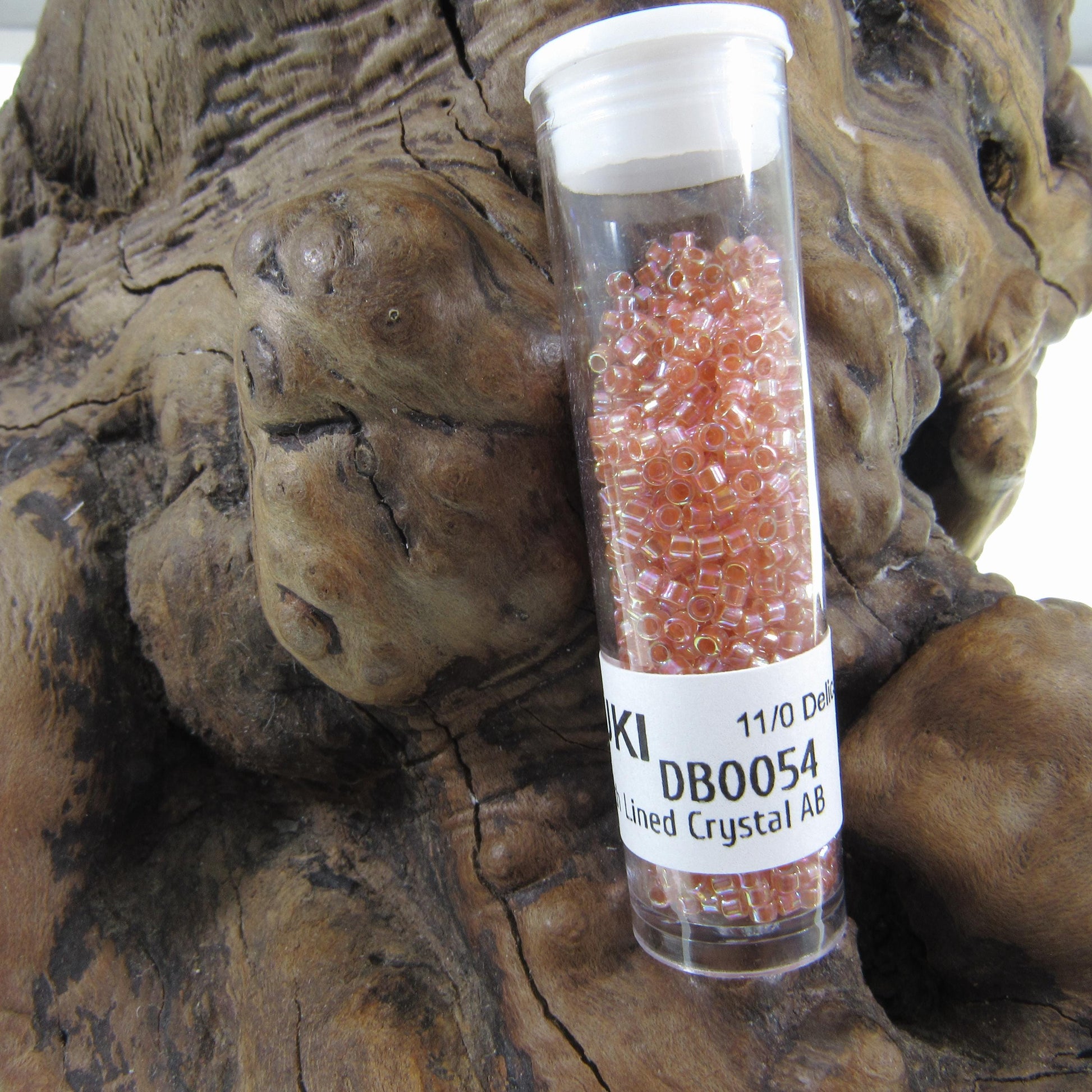 DB0054 11/0 Miyuki Dark Peach Lined Crystal AB Delica Seed Beads, 5 Grams Tube, 25 Grams Bag, DB54, DB-54 Japanese Glass Delicas for Jewelry