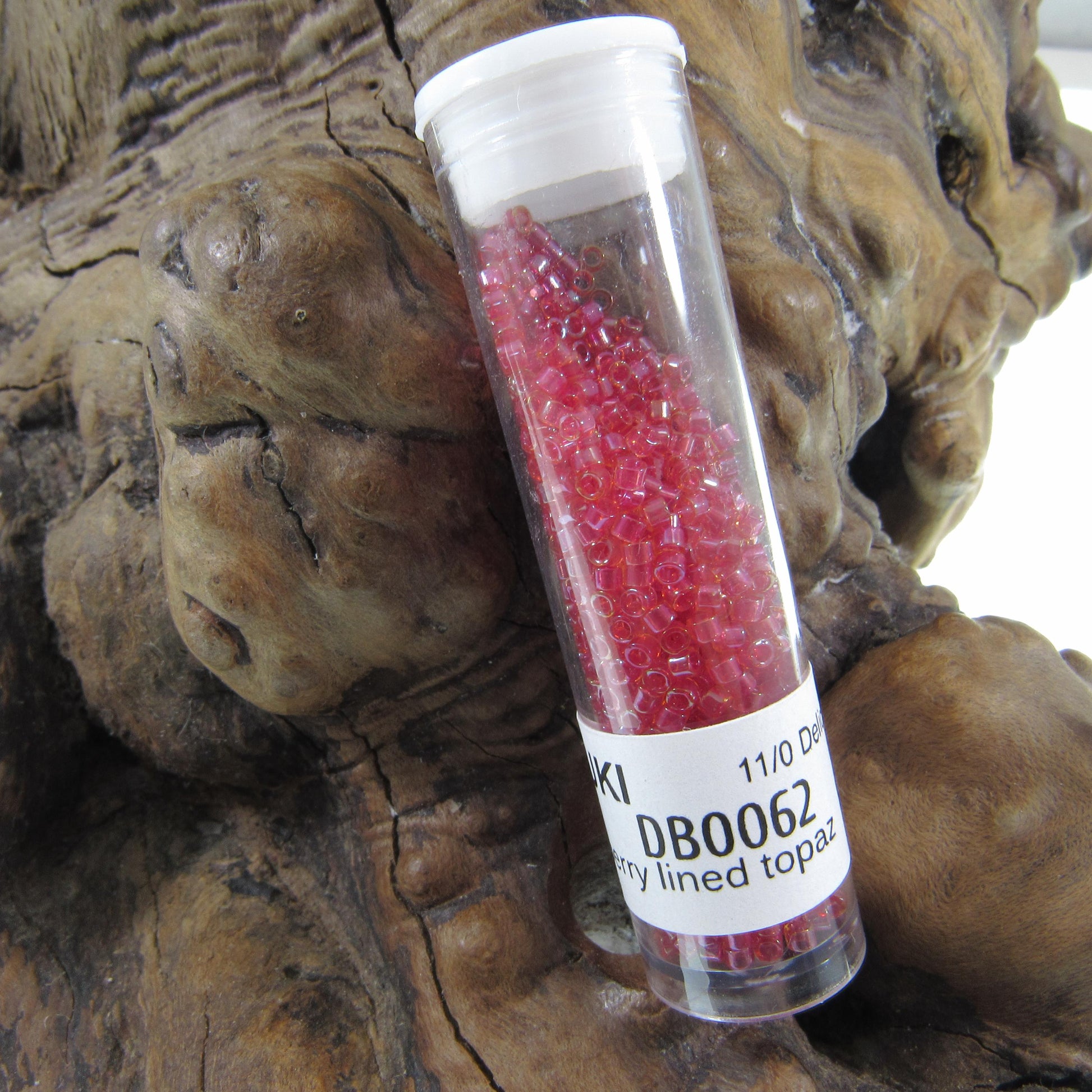 DB0062 11/0 Miyuki Light Crabberry Lined Topaz Luster Delica Seed Beads, 5 Grams Tube, 25 Grams Bag DB62, DB-62 Japanese Glass Delicas