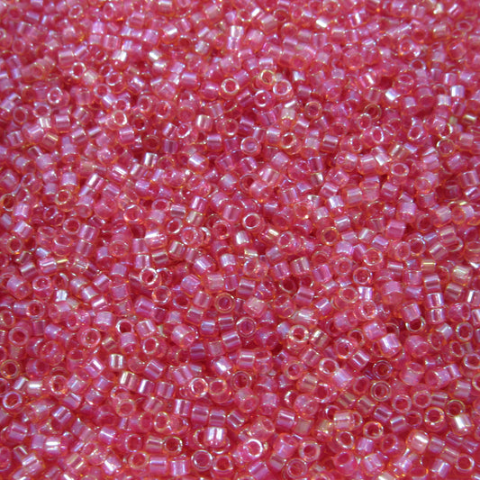 DB0062 11/0 Miyuki Light Crabberry Lined Topaz Luster Delica Seed Beads, 5 Grams Tube, 25 Grams Bag DB62, DB-62 Japanese Glass Delicas