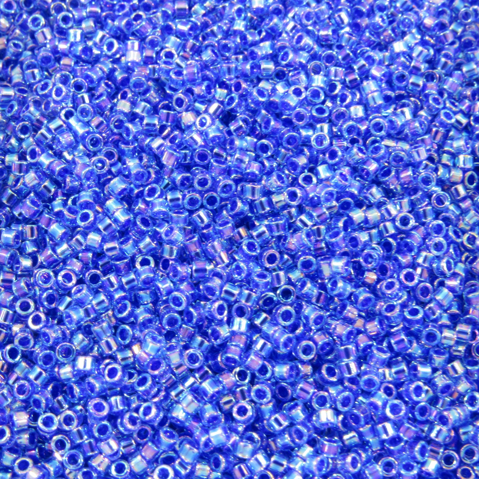 DB0063 11/0 Miyuki Cobalt Lined Sapphire AB Delica Seed Beads, 5 Grams Tube, 25 Grams Bag DB63, DB-63 Japanese Glass Delicas for Jewelry
