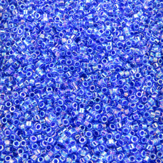DB0063 11/0 Miyuki Cobalt Lined Sapphire AB Delica Seed Beads, 5 Grams Tube, 25 Grams Bag DB63, DB-63 Japanese Glass Delicas for Jewelry