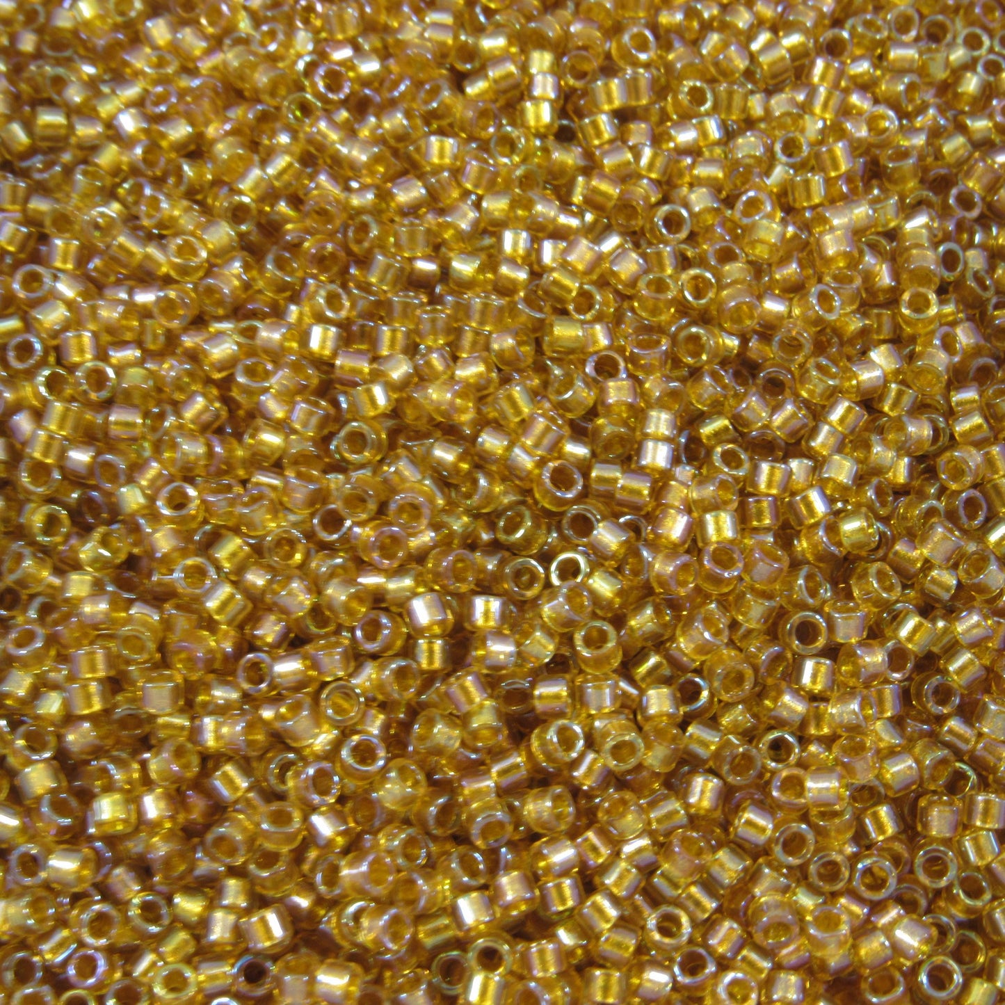 DB0065 11/0 Miyuki Lined Topaz AB Delica Seed Beads, 5 Grams Tube, 25 Grams Bag DB65, DB-65 Japanese Glass Delicas for Jewelry Making