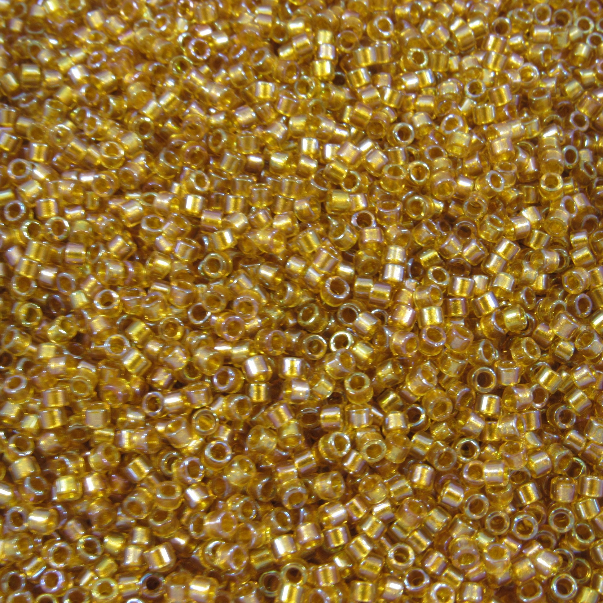 DB0065 11/0 Miyuki Lined Topaz AB Delica Seed Beads, 5 Grams Tube, 25 Grams Bag DB65, DB-65 Japanese Glass Delicas for Jewelry Making