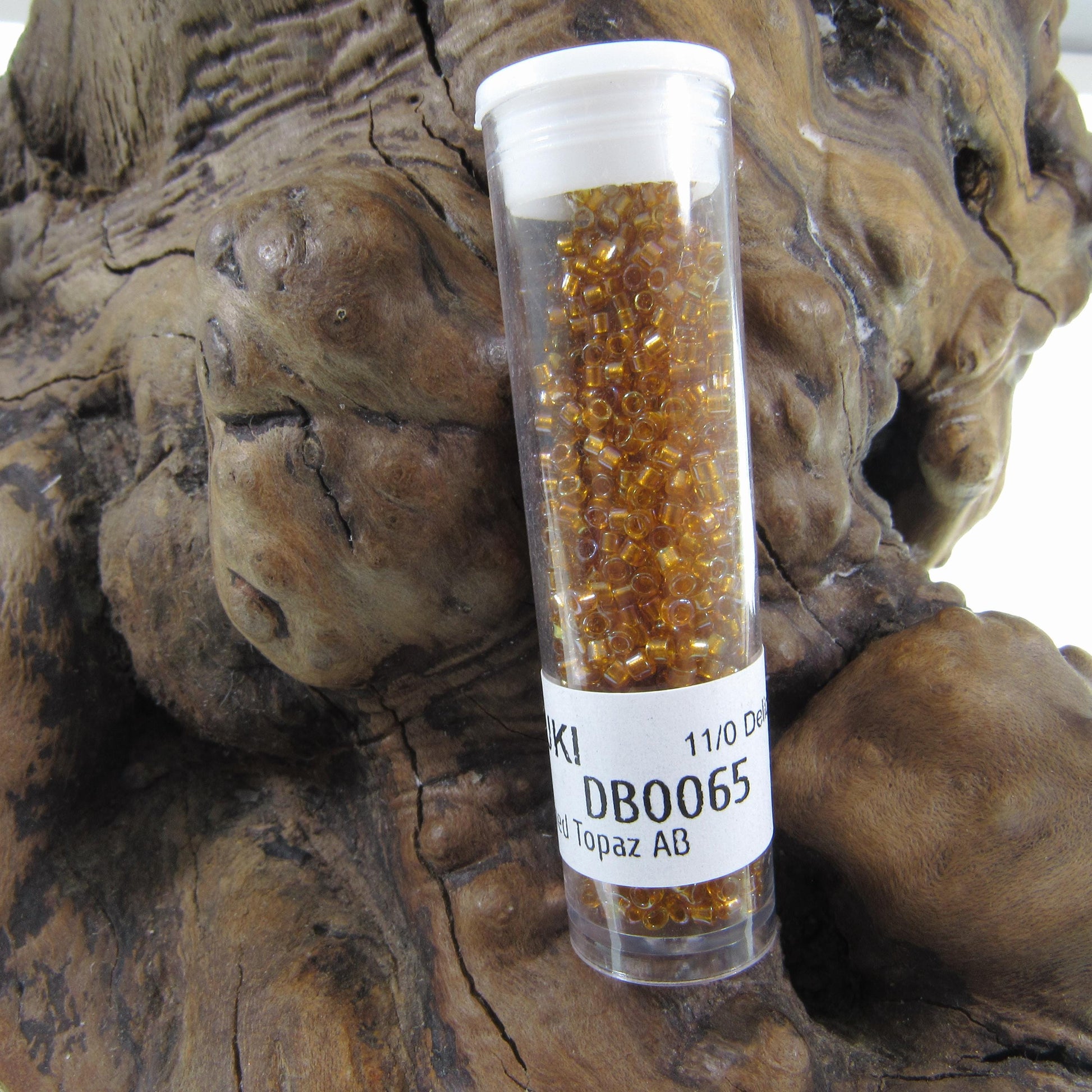 DB0065 11/0 Miyuki Lined Topaz AB Delica Seed Beads, 5 Grams Tube, 25 Grams Bag DB65, DB-65 Japanese Glass Delicas for Jewelry Making