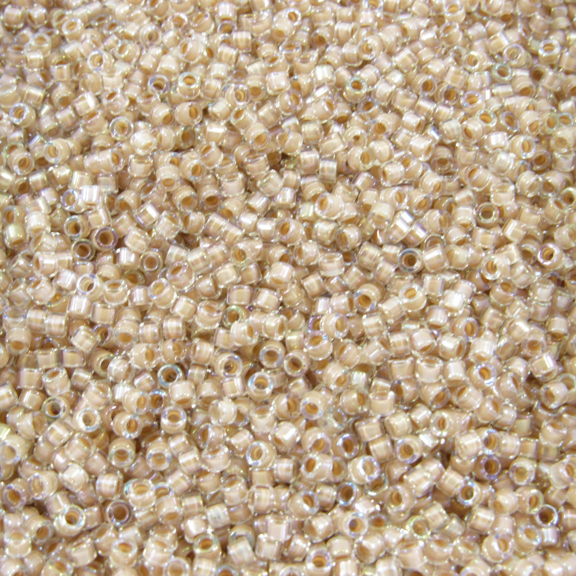 DB0069 11/0 Miyuki Blush Lined Crystal AB Delica Seed Beads, 5 Grams Tube, 25 Grams Bag DB69, DB-69 Japanese Glass Delicas