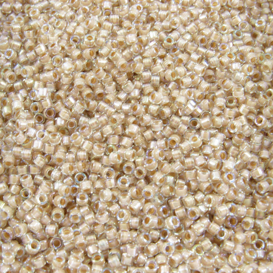 DB0069 11/0 Miyuki Blush Lined Crystal AB Delica Seed Beads, 5 Grams Tube, 25 Grams Bag DB69, DB-69 Japanese Glass Delicas