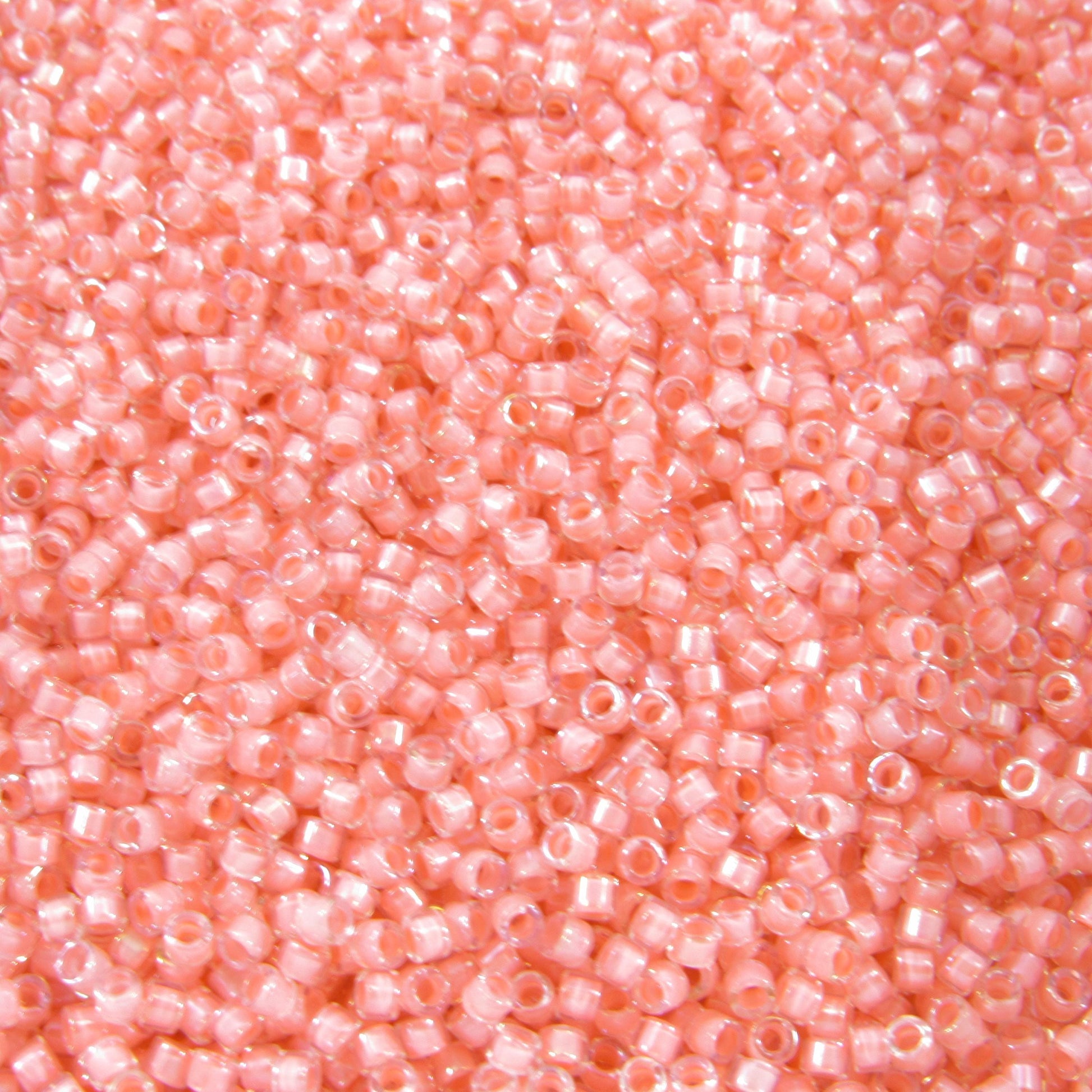 DB0070 11/0 Miyuki Coral Lined Crystal Luster Delica Seed Beads, 5 Grams Tube, 25 Grams Bag DB70, DB-70 Japanese Glass Delicas for Jewelry