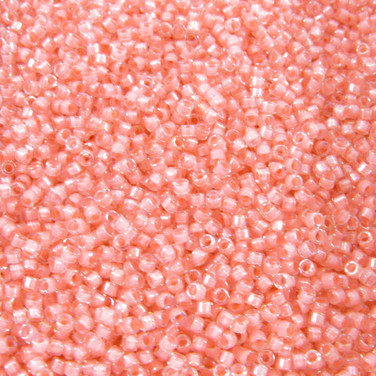 DB0070 11/0 Miyuki Coral Lined Crystal Luster Delica Seed Beads, 5 Grams Tube, 25 Grams Bag DB70, DB-70 Japanese Glass Delicas for Jewelry
