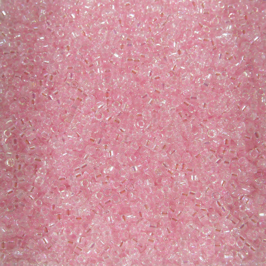 DB0071 11/0 Miyuki Transparent Pink AB Delica Seed Beads, 5 Grams Tube, 25 Grams Bag DB71, DB-71 Japanese Glass Delicas for Jewelry Making