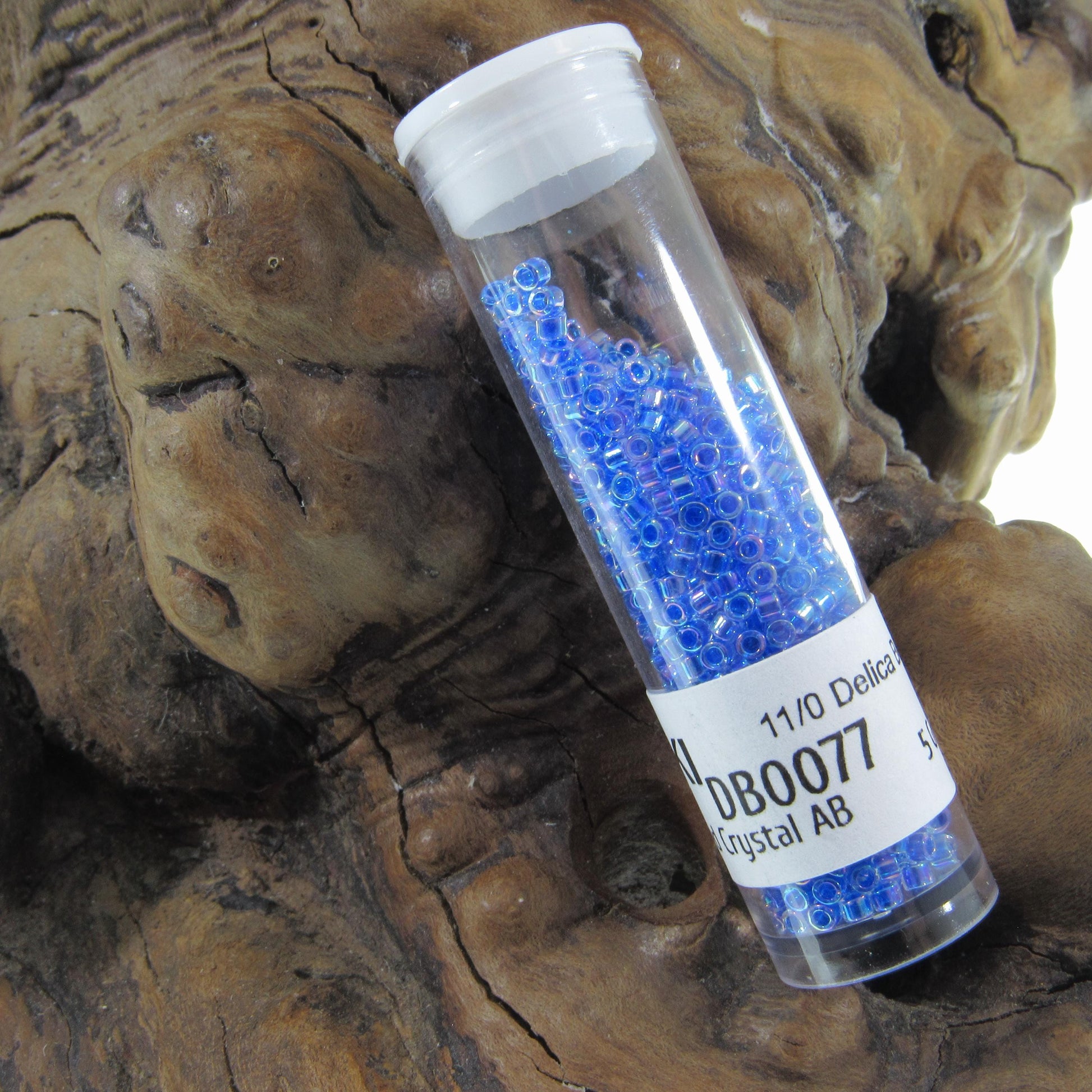 DB0077 11/0 Miyuki Blue Lined Crystal AB Delica Seed Beads, 5 Grams Tube, 25 Grams Bag DB77, DB-77 Japanese Glass Delicas for Jewelry Making