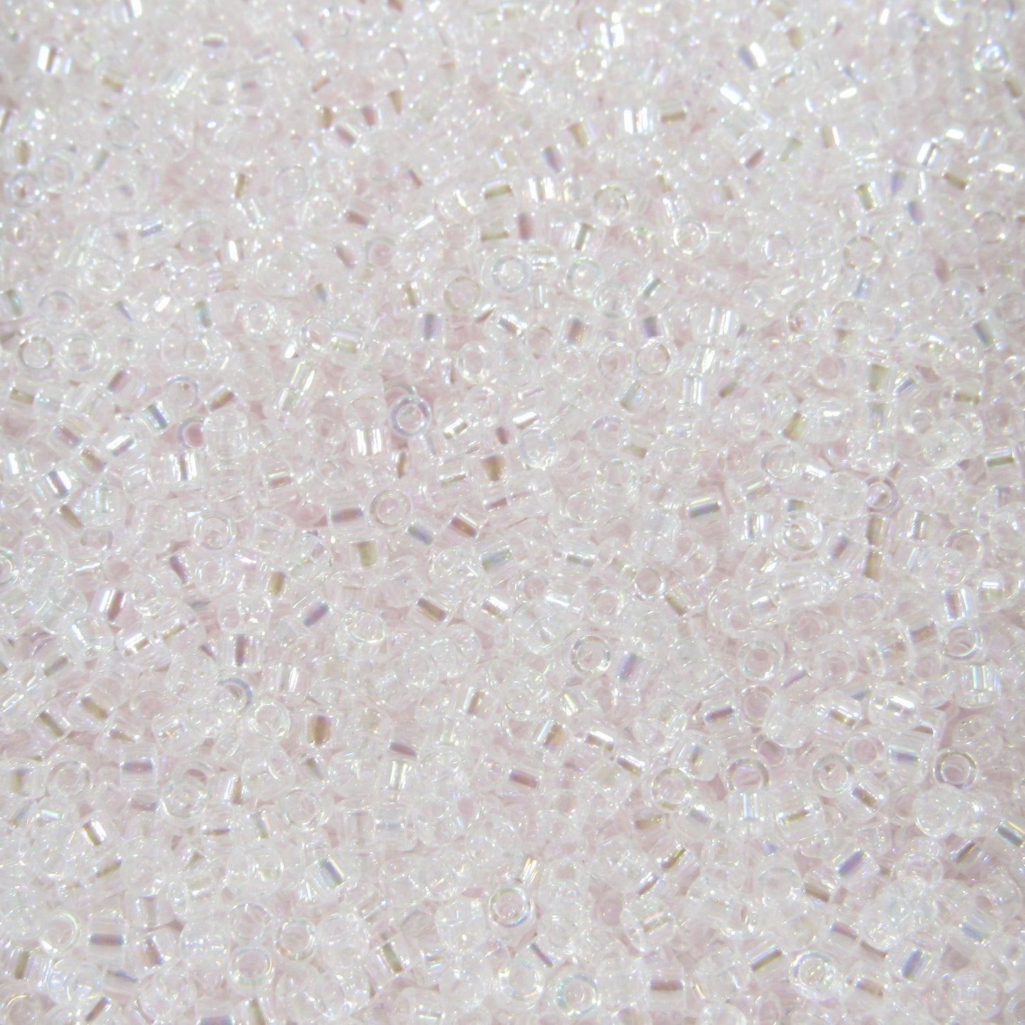 DB0082 11/0 Miyuki Transparent Pale Pink AB Delica Seed Beads, 5 Grams Tube, 25 Grams Bag DB82, DB-82 Japanese Glass Delicas for Jewelry