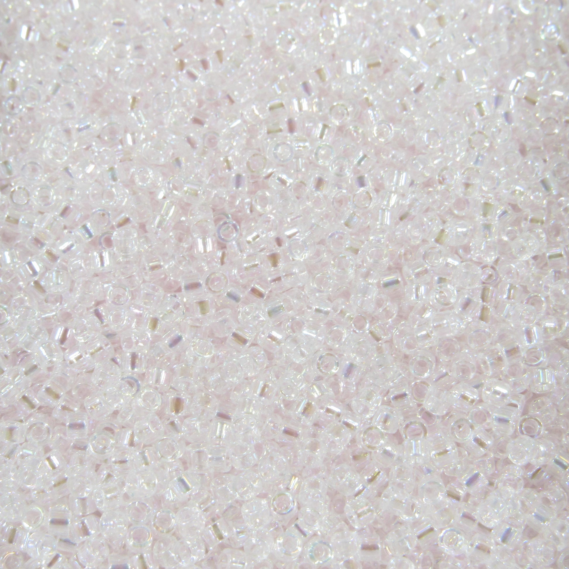 DB0082 11/0 Miyuki Transparent Pale Pink AB Delica Seed Beads, 5 Grams Tube, 25 Grams Bag DB82, DB-82 Japanese Glass Delicas for Jewelry