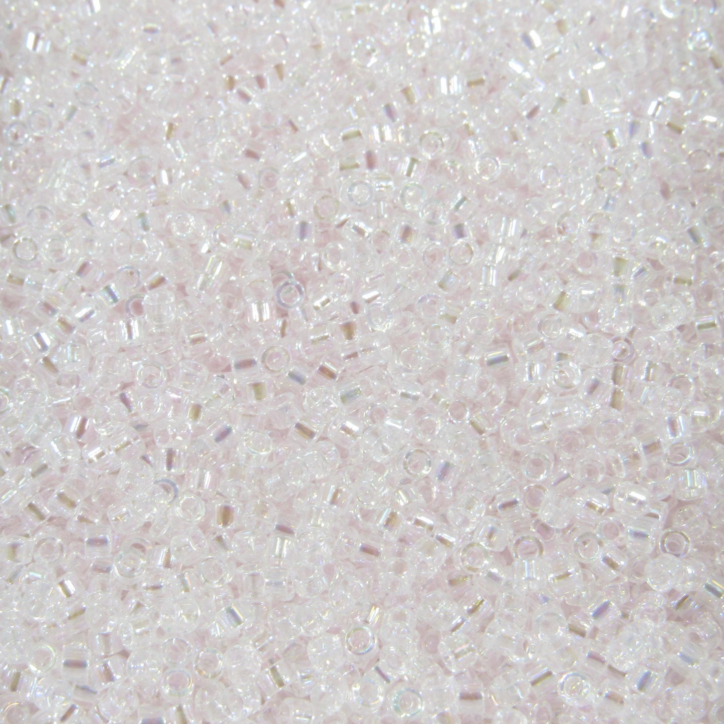 DB0082 11/0 Miyuki Transparent Pale Pink AB Delica Seed Beads, 5 Grams Tube, 25 Grams Bag DB82, DB-82 Japanese Glass Delicas for Jewelry