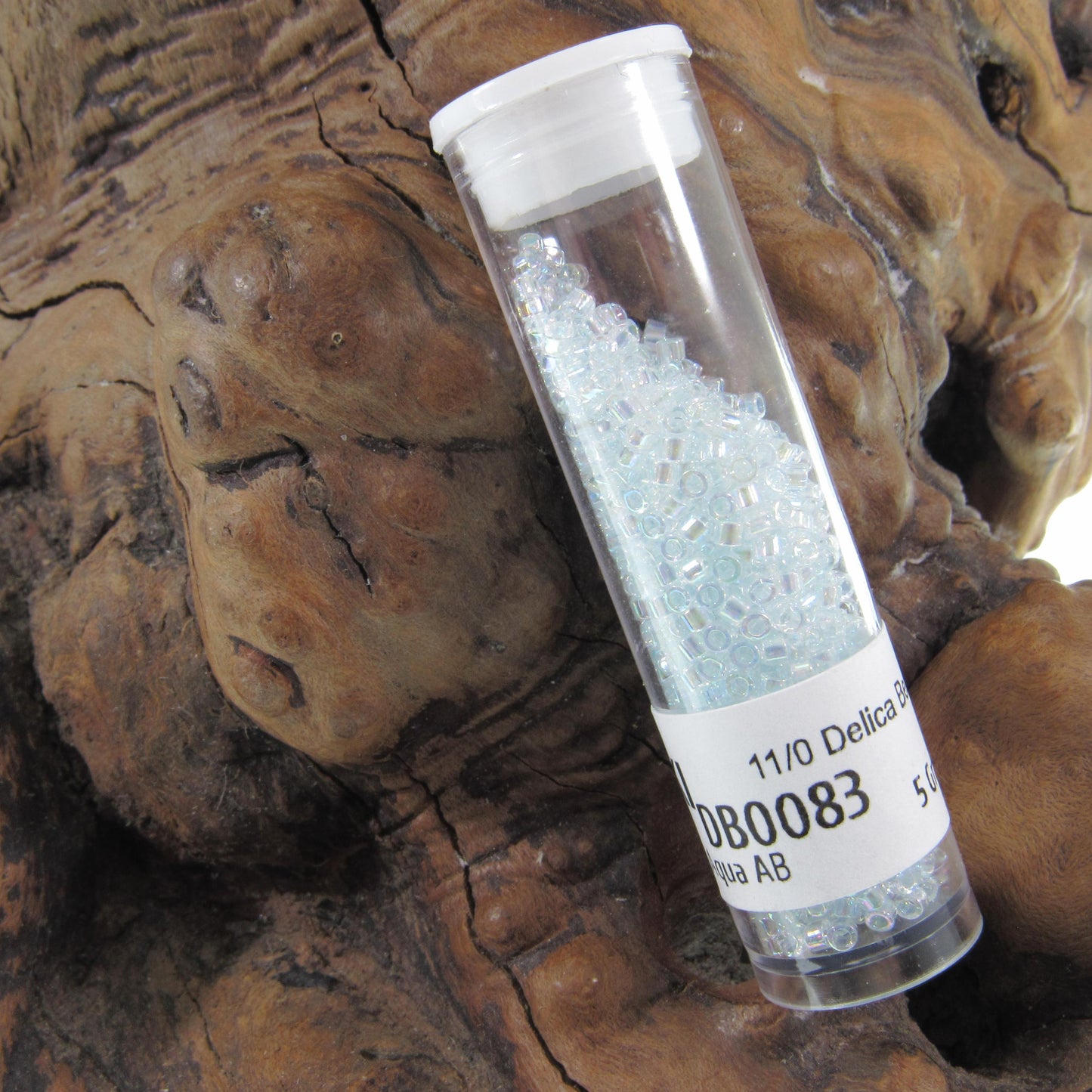 DB0083 11/0 Miyuki Transparent Pale Aqua AB Delica Seed Beads, 5 Grams Tube, 25 Grams Bag DB83, DB-83 Japanese Glass Delicas for Jewelry