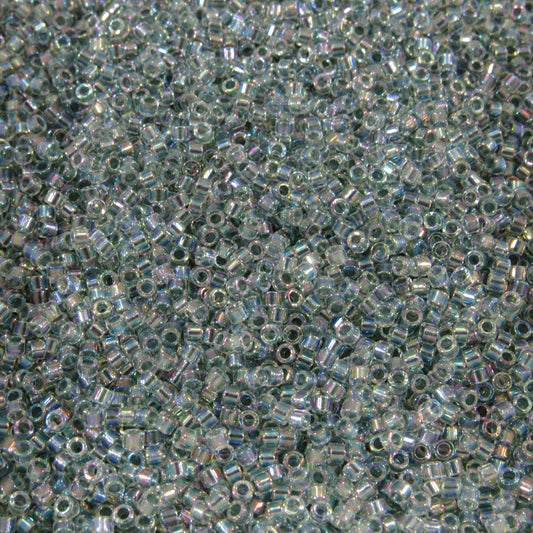 DB0084 11/0 Miyuki Sea Foam Lined Crystal AB Delica Seed Beads, 5 Grams Tube, 25 Grams Bag DB84, DB-84 Japanese Glass Delicas for Jewelry