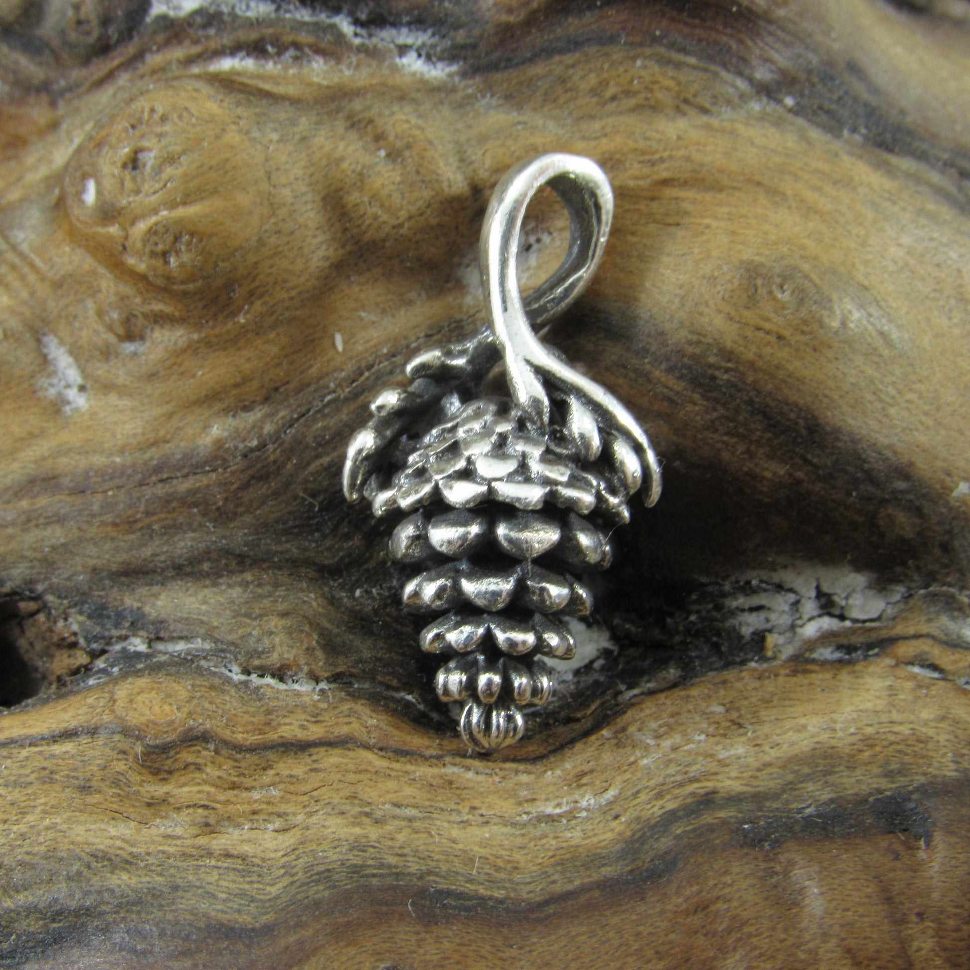 Solid 925 Sterling Silver Pinecone Pendant - Nature Jewelry, Forest Necklace Charm, Woodland Gift for Hikers & Outdoor Lovers