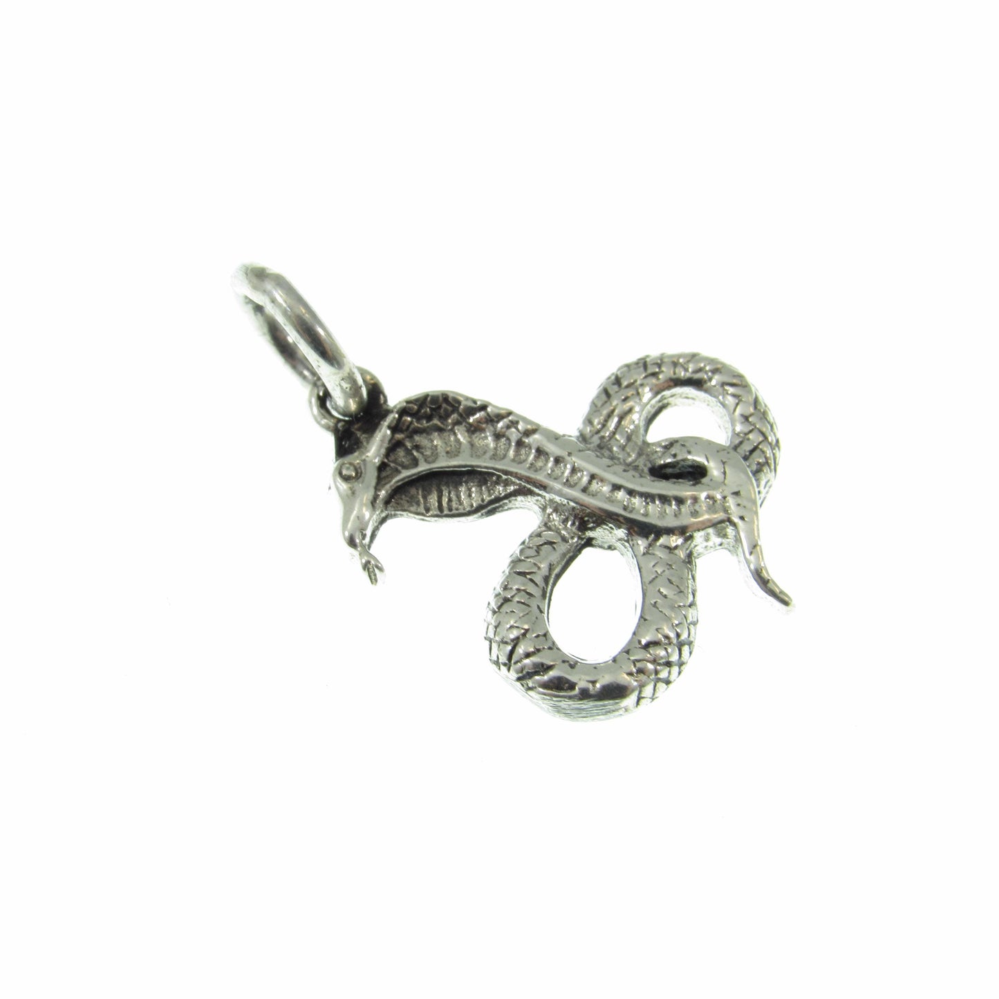 Solid 925 Sterling Silver Cobra Snake Pendant, Snake Charming Dancing Cobra, Gothic Reptile Jewelry, Serpent Necklace Charm