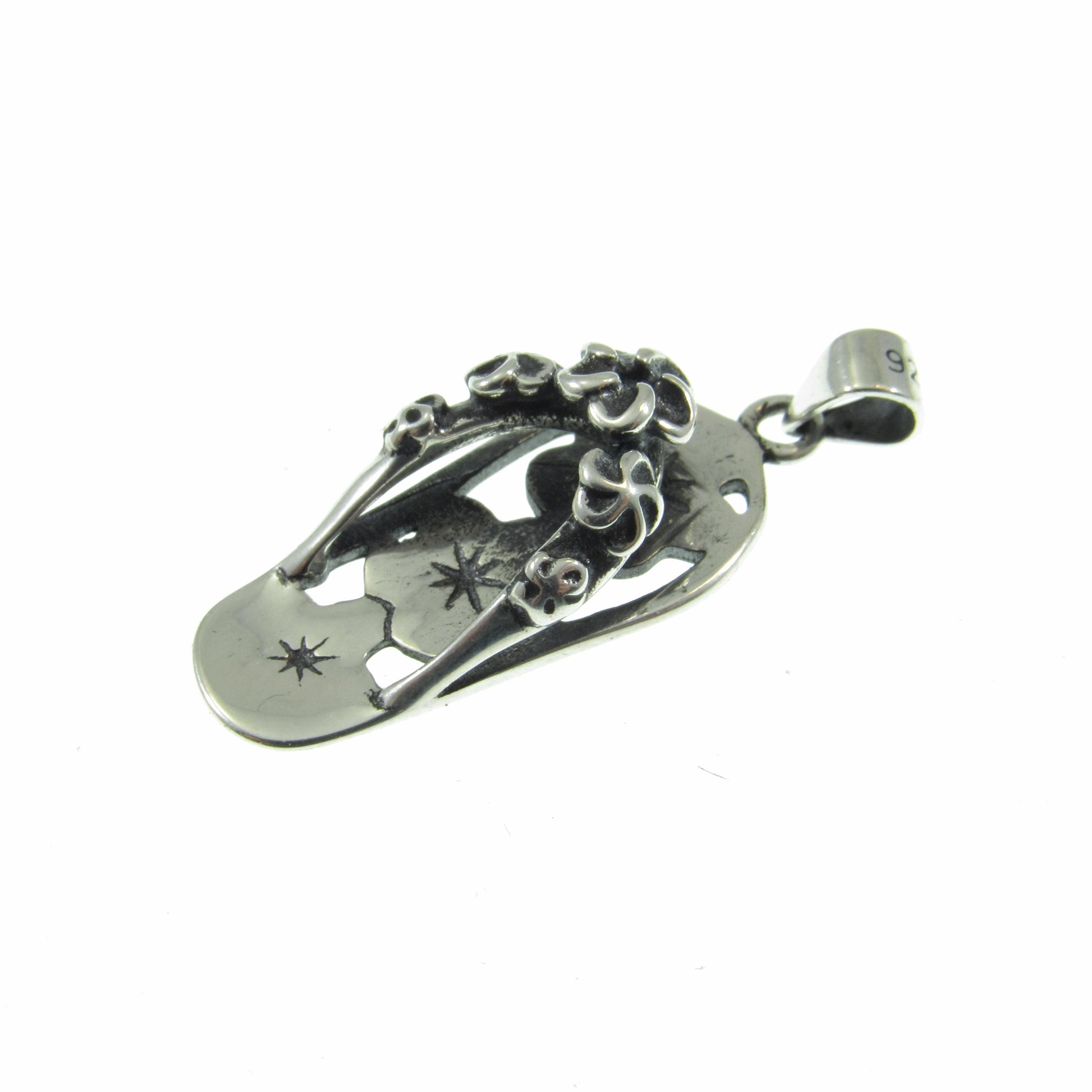 Solid 925 Sterling Silver Sand Dollar Flip Flop Pendant – Handcrafted Beach Jewelry, Ocean Lover Gift for Beachcomber, Nautical Charm