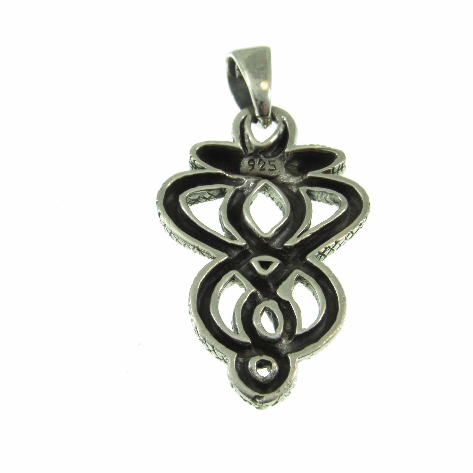 Solid 925 Sterling Silver Double Serpent Pendant – Handcrafted Snake Necklace Amulet, Ouroboros, Occult, Esoteric, Symbolic Jewelry