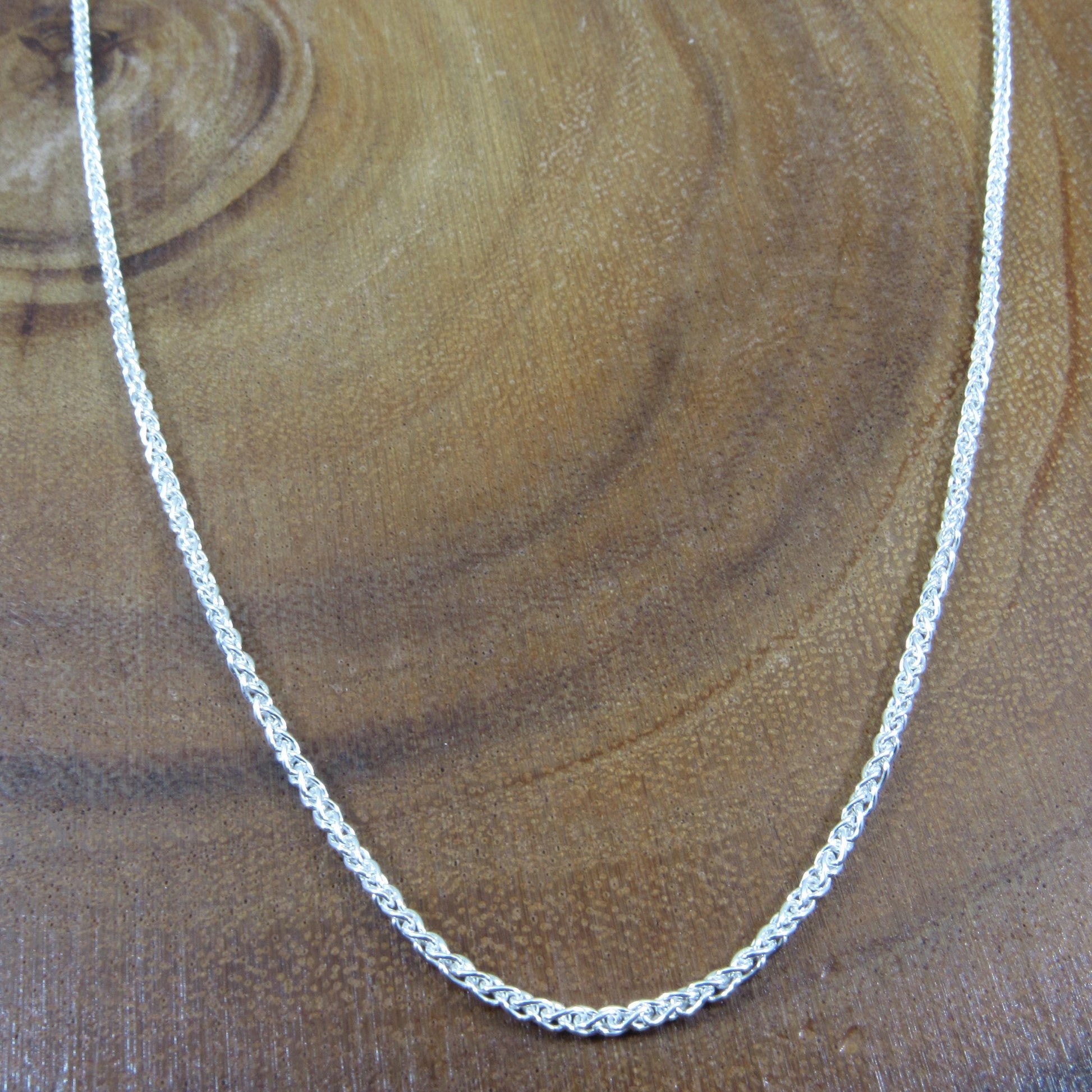 1.9MM Solid 925 Sterling Silver Wheat Chain for Women, Women's Italian Spiga Necklace, Layering Necklace Chain, Made in Italy, 045 Gauge