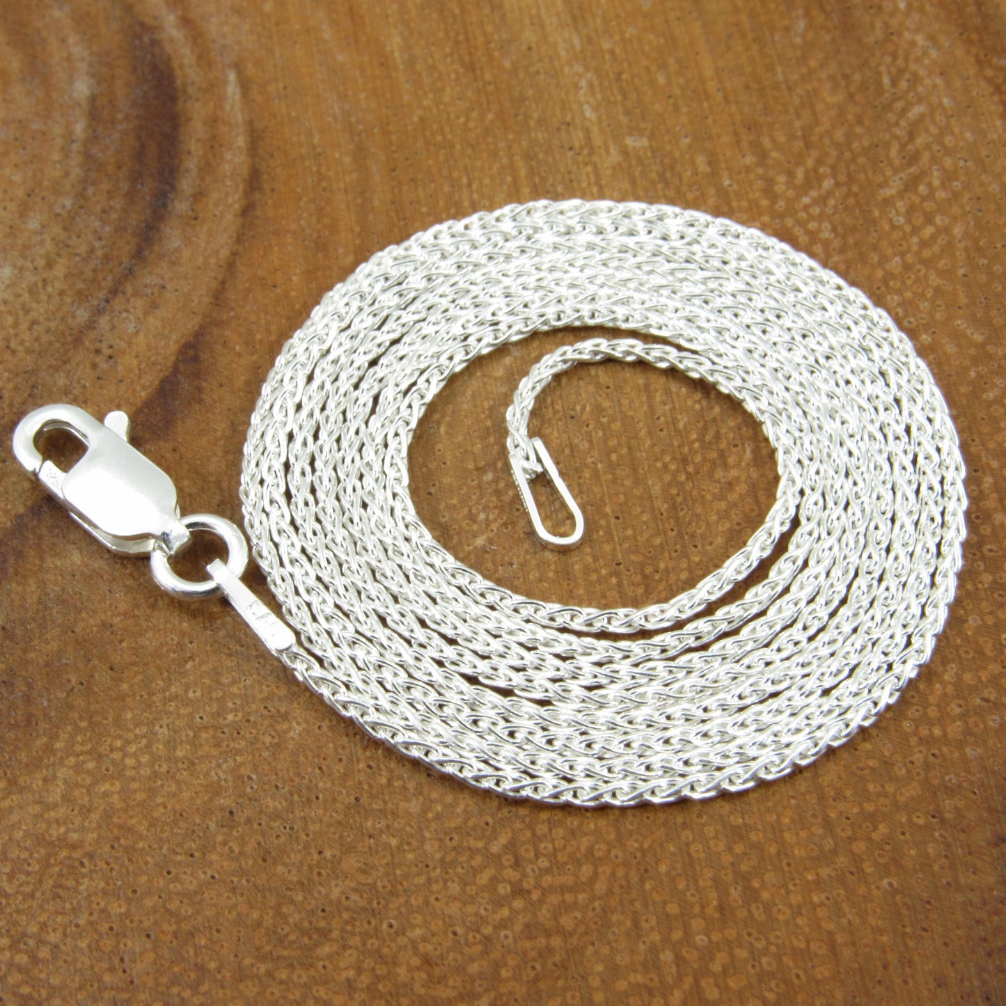 1.1MM Solid 925 Sterling Silver Wheat Chain for Women, Women's Italian Spiga Necklace, Layering Necklace Chain, Made in Italy, 020 Gauge