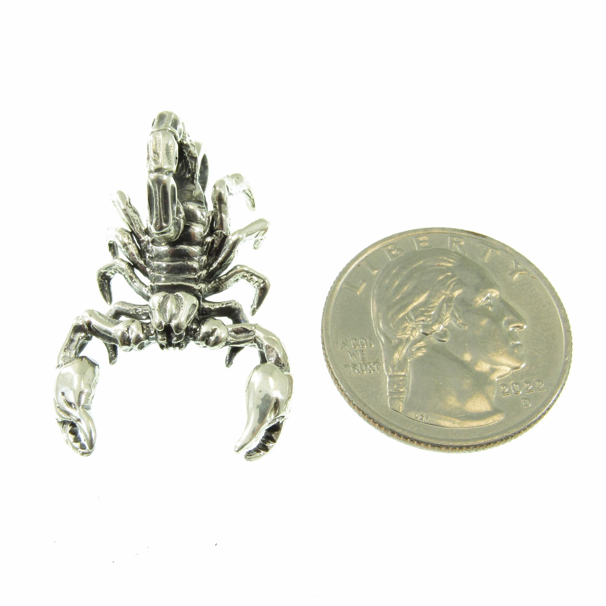 Solid 925 Sterling Silver Scorpion Slide Pendant – Handcrafted Large or XL Statement Piece – Zodiac Scorpio Sign – Bold Jewelry Gift for Him