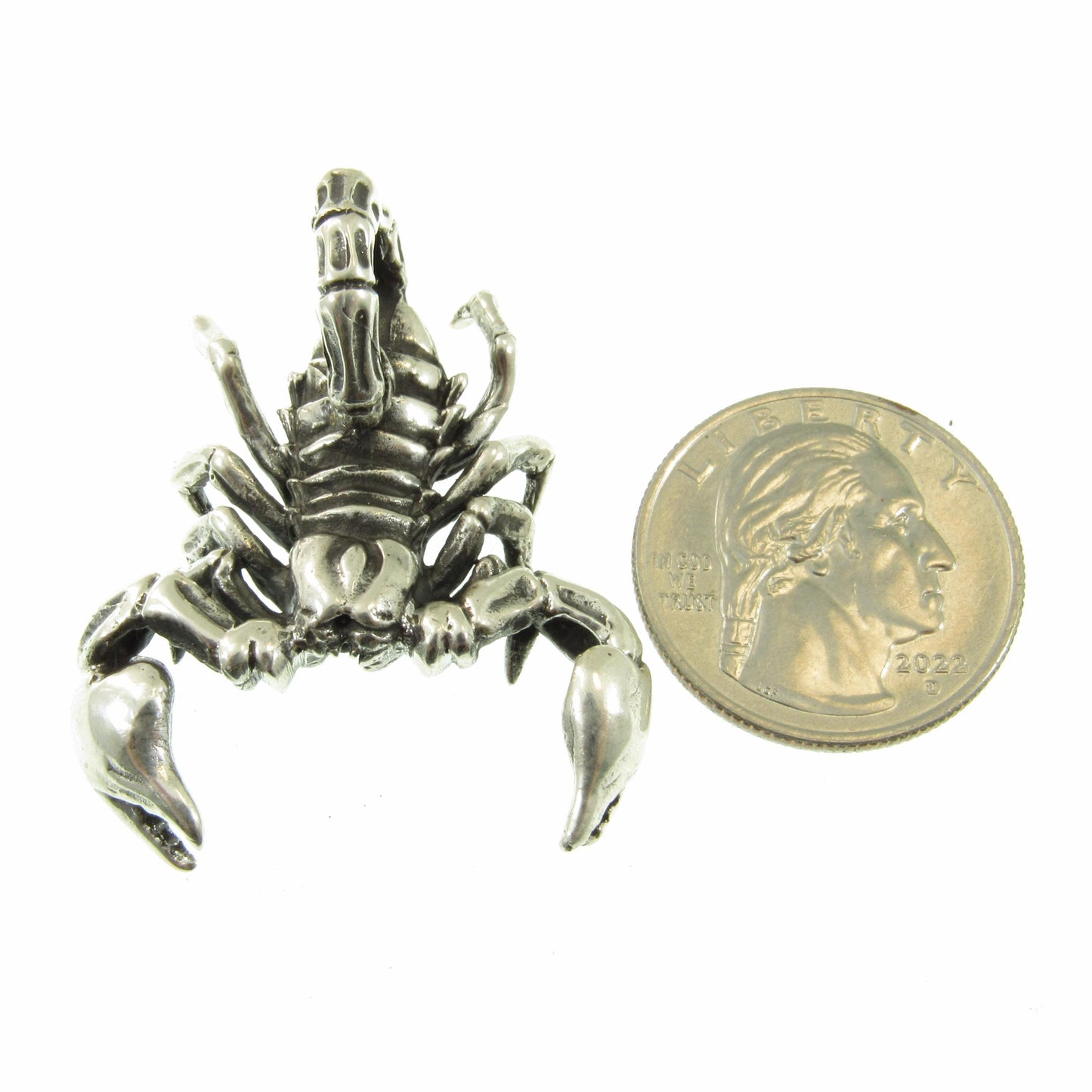 Solid 925 Sterling Silver Scorpion Slide Pendant – Handcrafted Large or XL Statement Piece – Zodiac Scorpio Sign – Bold Jewelry Gift for Him