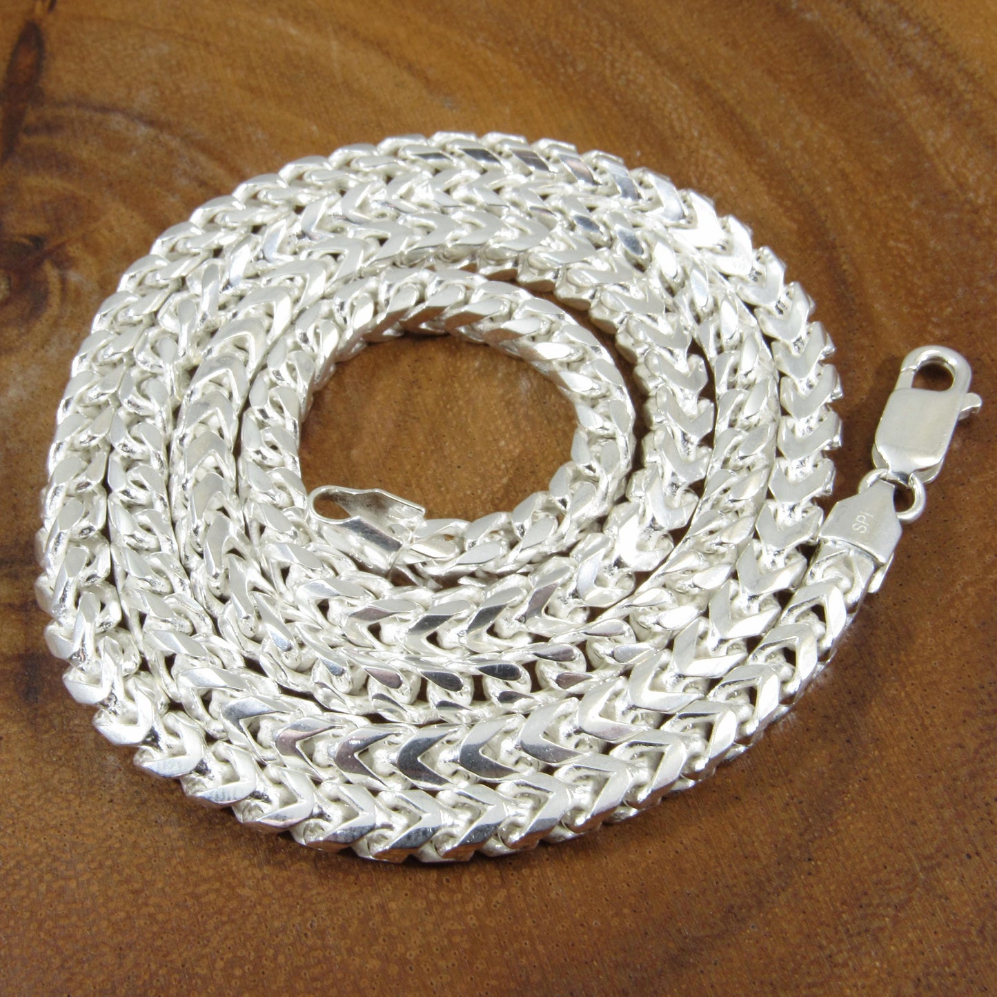 4.2MM Solid 925 Sterling Silver Franco Link Chain, Mens Diamond Cut Hip Hop Chain, Chunky Unisex Italian Necklace or Bracelet, 140 Gauge