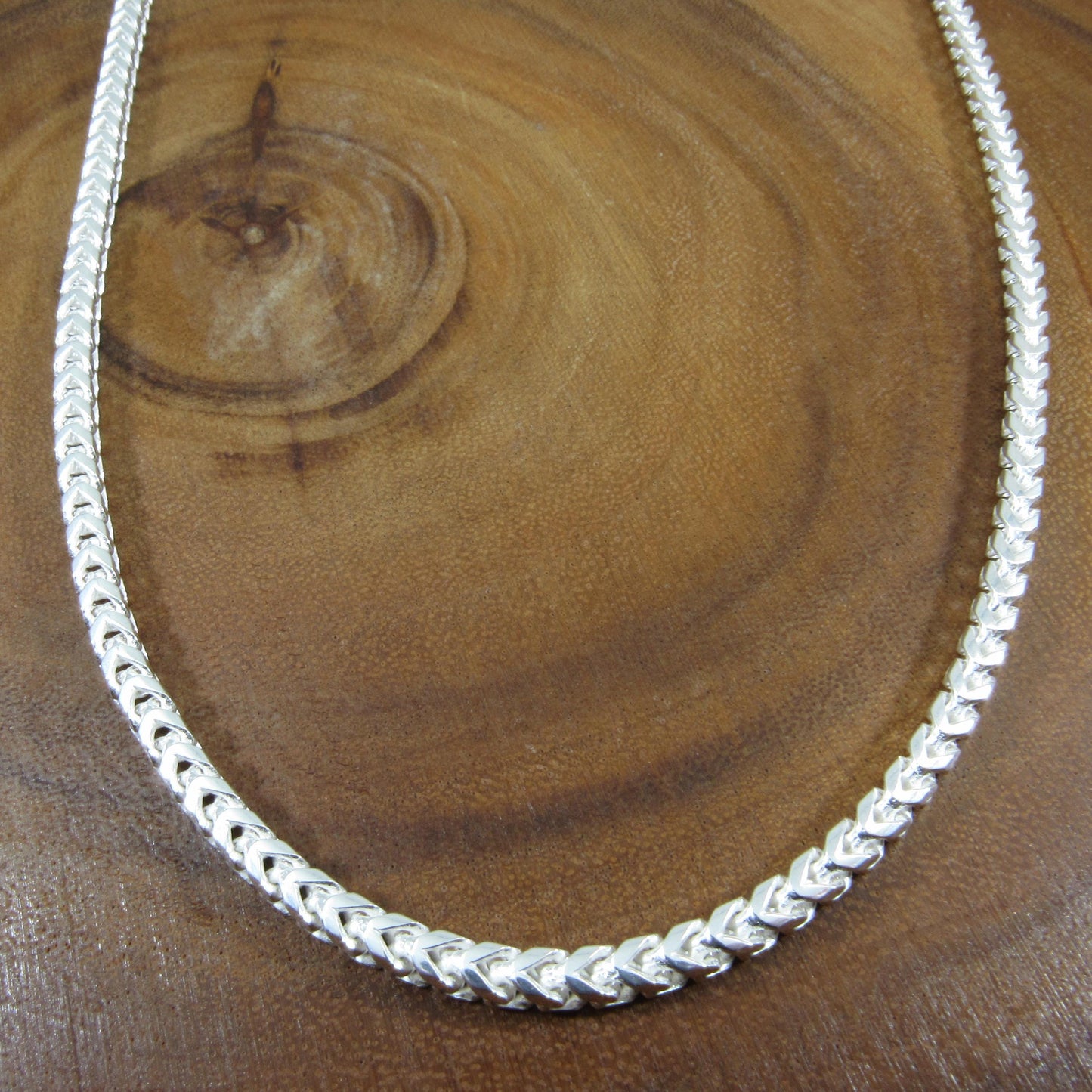 4.2MM Solid 925 Sterling Silver Franco Link Chain, Mens Diamond Cut Hip Hop Chain, Chunky Unisex Italian Necklace or Bracelet, 140 Gauge