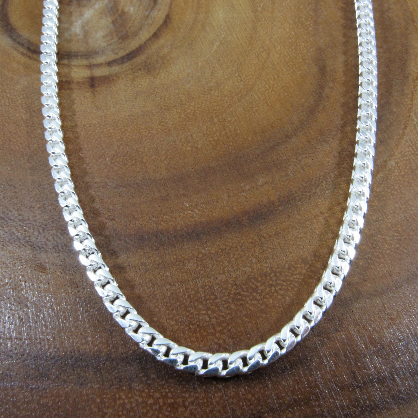 4MM Solid 925 Sterling Silver Franco Link Chain, Mens Diamond Cut Hip Hop Chain, Chunky Unisex Italian Necklace or Bracelet, 120 Gauge