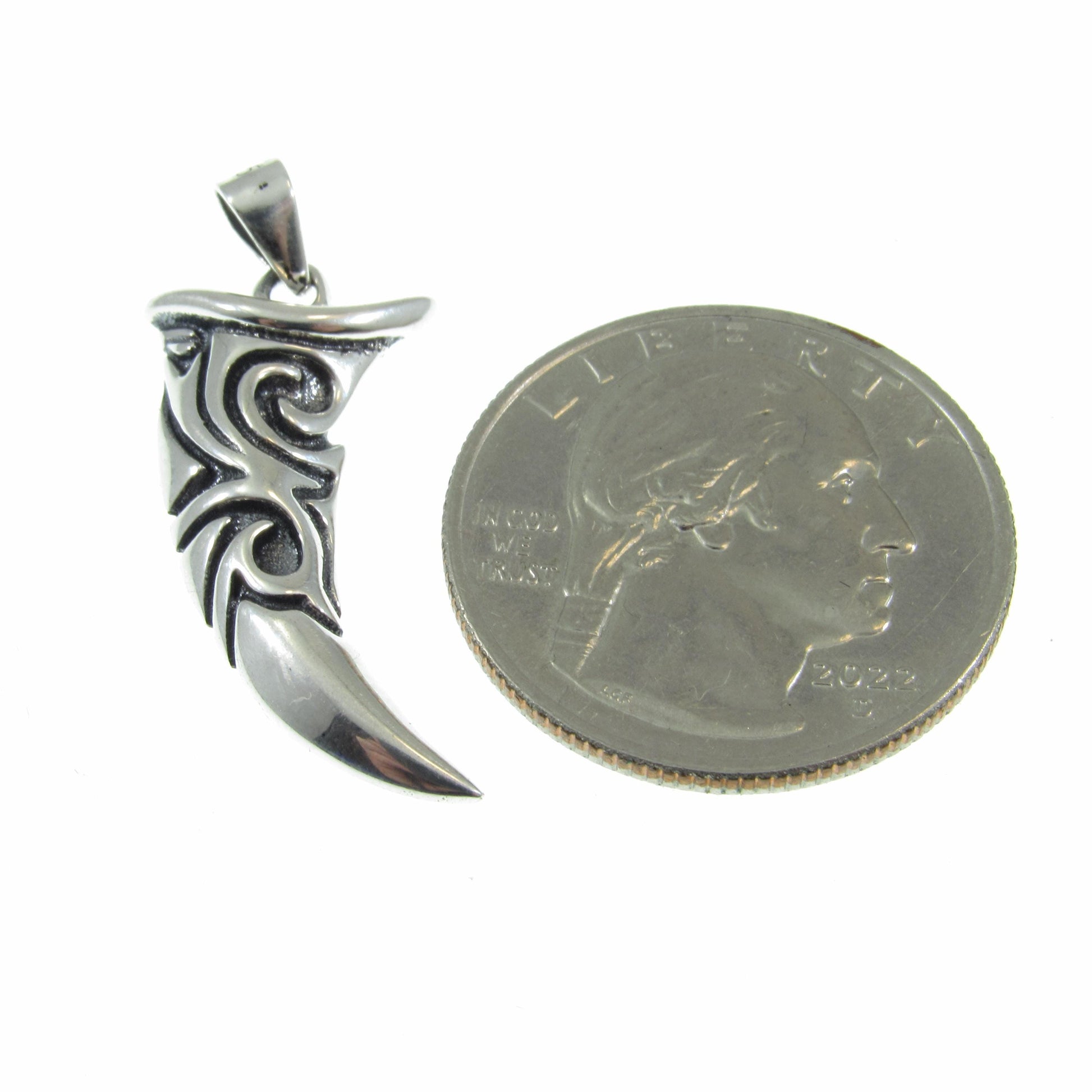 Solid 925 Sterling Silver Tribal Tooth Pendant, Wolf Fang Charm, Handcrafted Viking Jewelry, Norse Spirit Animal Totem, Sabertooth Talisman